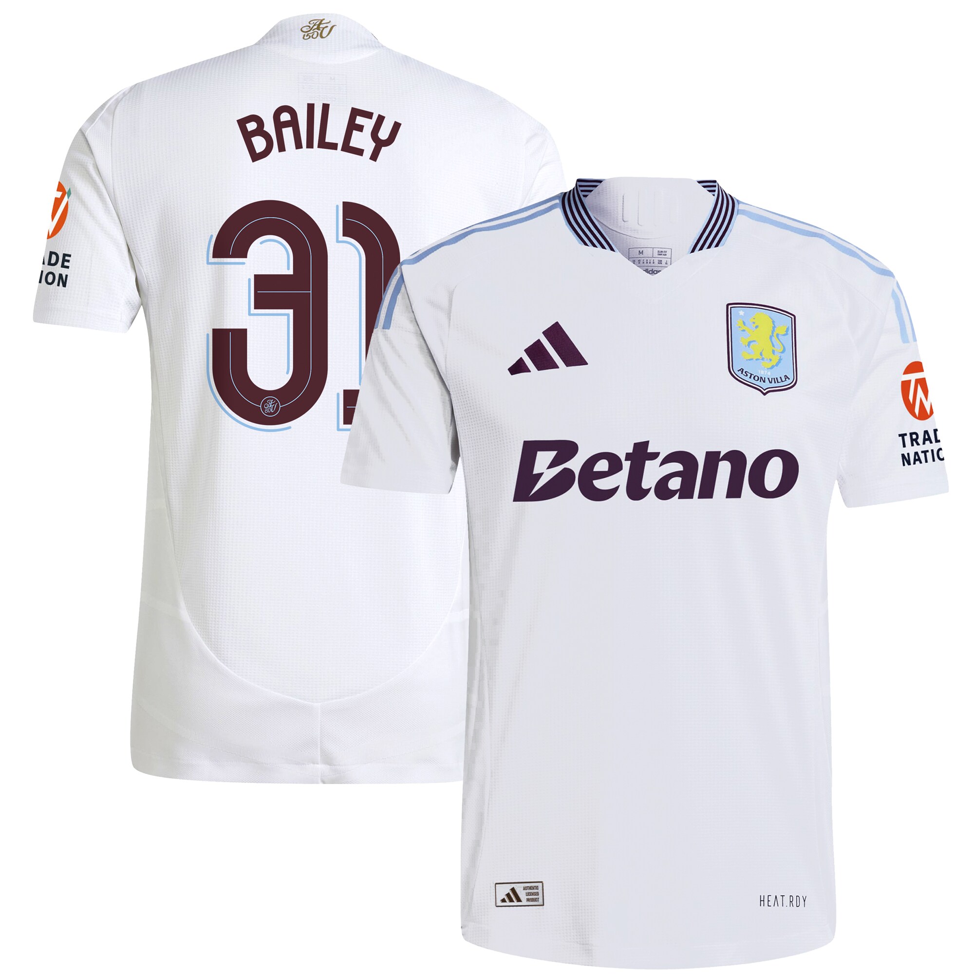 aston villa adidas away authentic shirt 2024-25 with bailey 31 cup printing Collection | Aston Villa Shirts and Official Gear