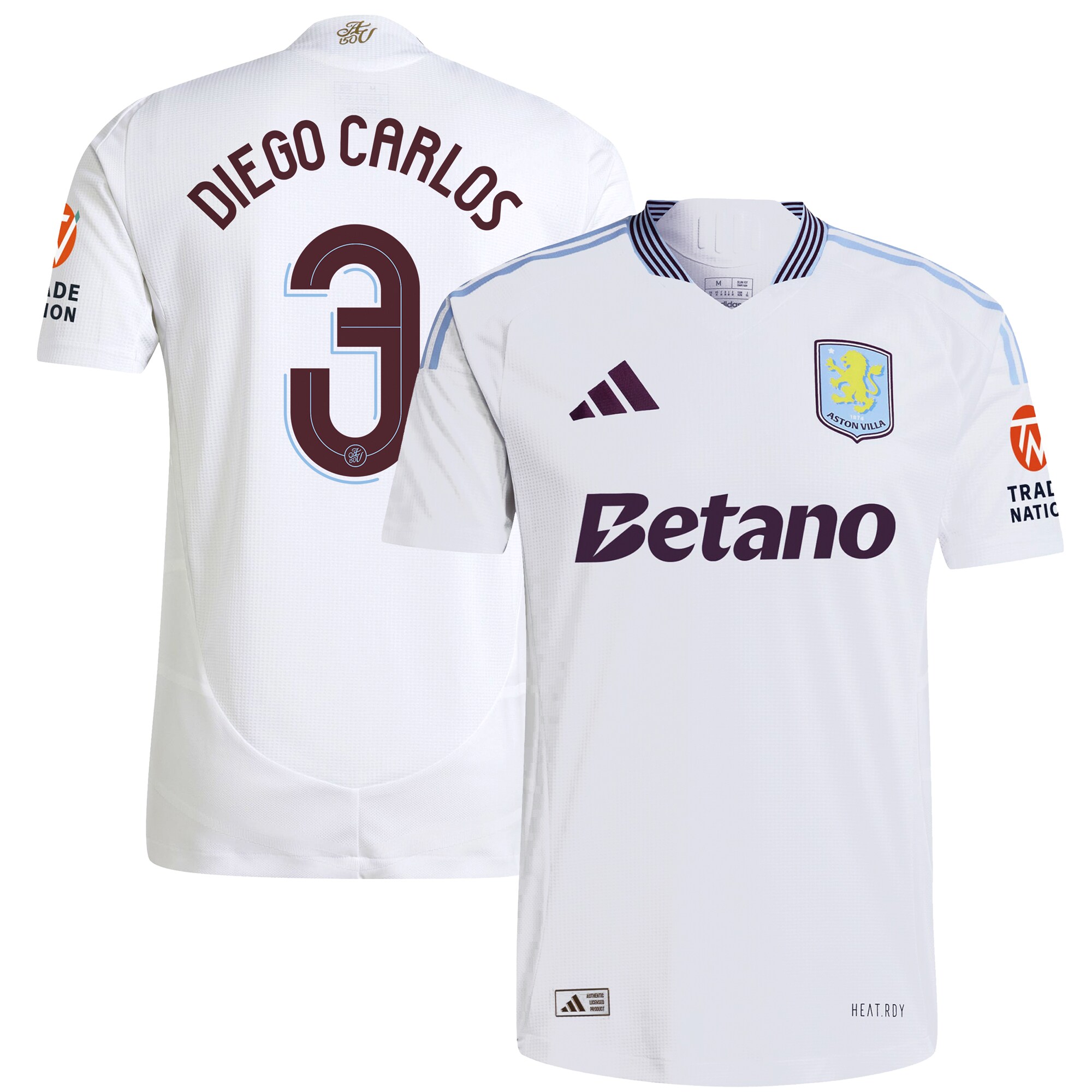 aston villa adidas away authentic shirt 2024-25 with diego carlos 3 cup printing Collection | Aston Villa Shirts and Official Gear