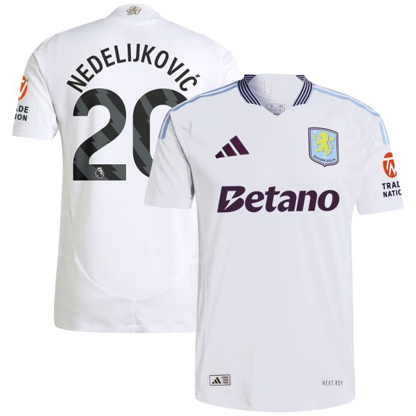 aston villa adidas away authentic shirt 2024-25 with nedeljković 20 printing Collection | Aston Villa Shirts and Official Gear