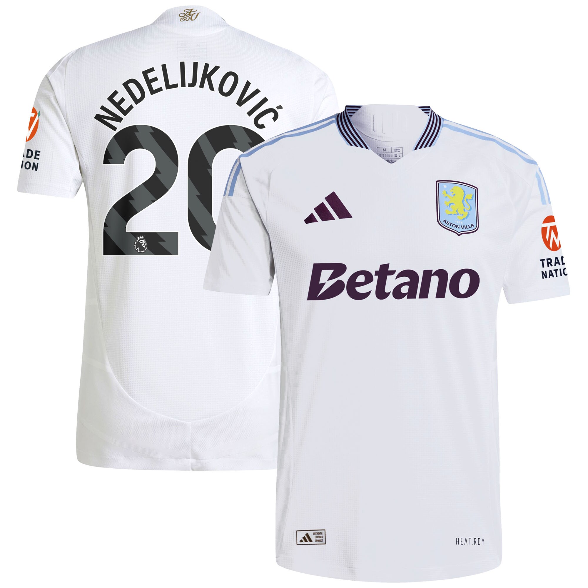 aston villa adidas away authentic shirt 2024-25 with nedeljković 20 printing Collection | Aston Villa Shirts and Official Gear