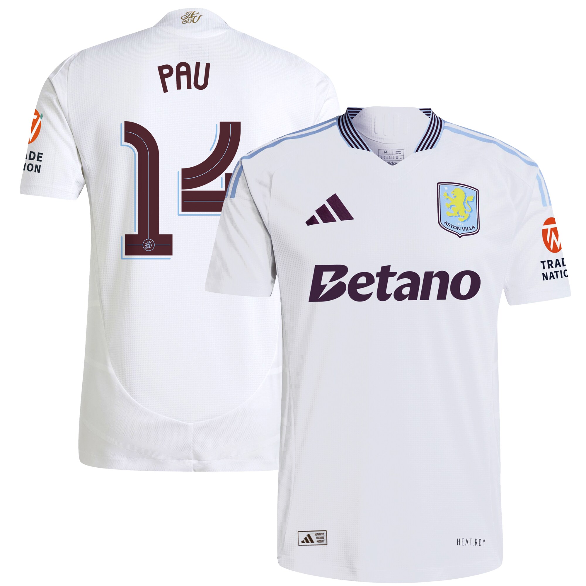 aston villa adidas away authentic shirt 2024-25 with pau 14 cup printing Collection | Aston Villa Shirts and Official Gear