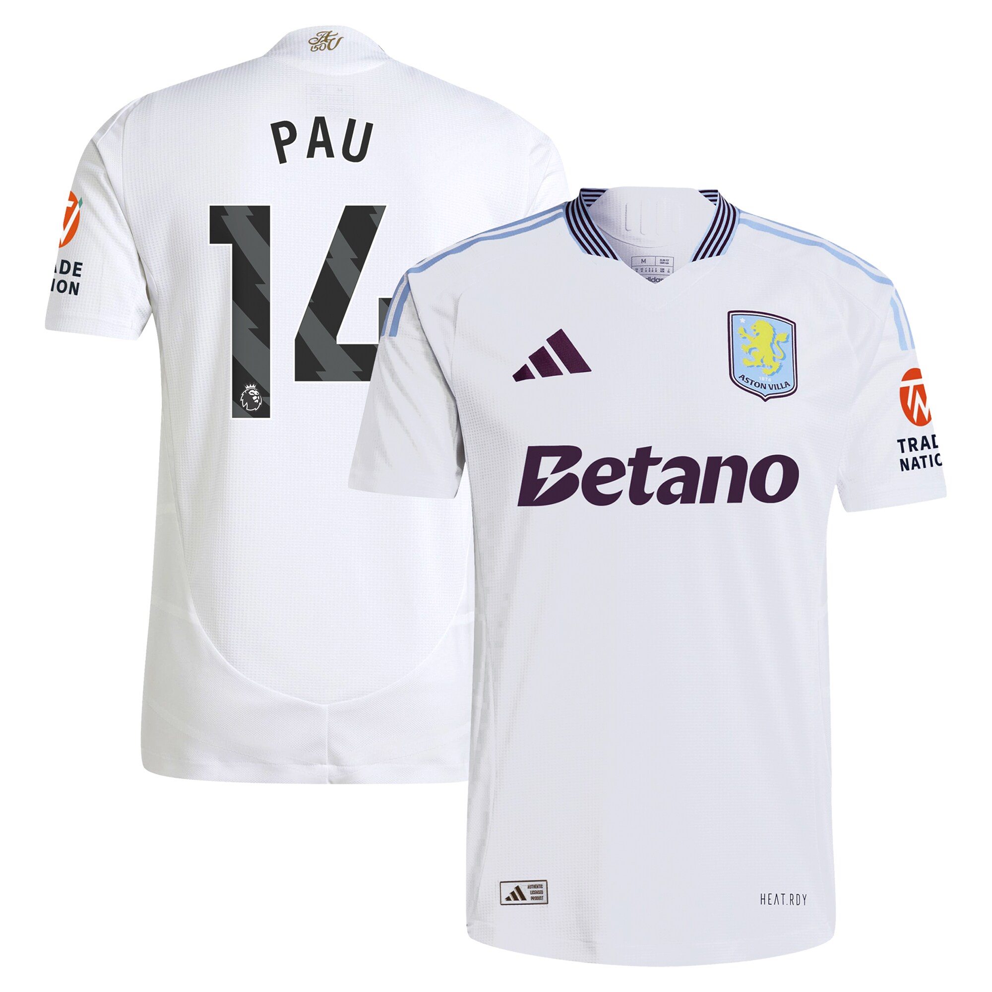 aston villa adidas away authentic shirt 2024-25 with pau 14 printing Collection | Aston Villa Shirts and Official Gear