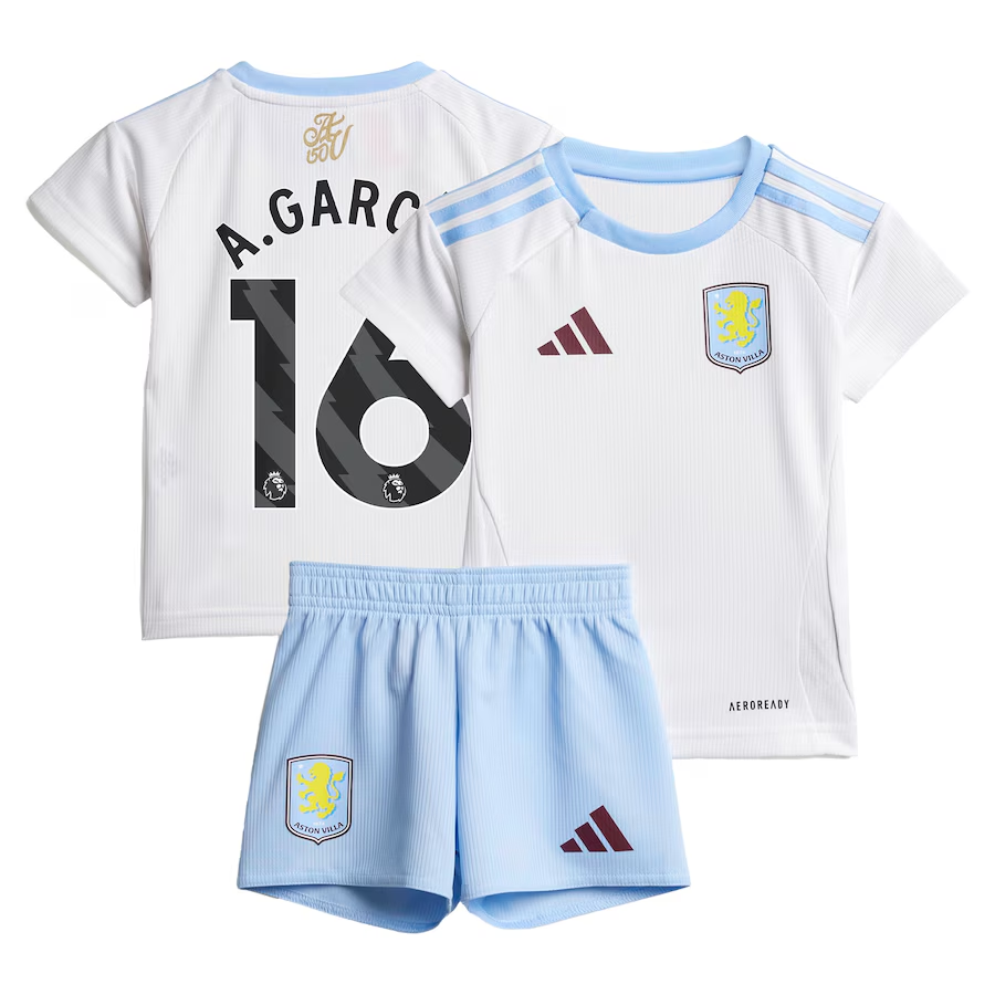 aston villa adidas away baby kit 2024-25 with a.garcía 16 printing Collection | Aston Villa Shirts and Official Gear