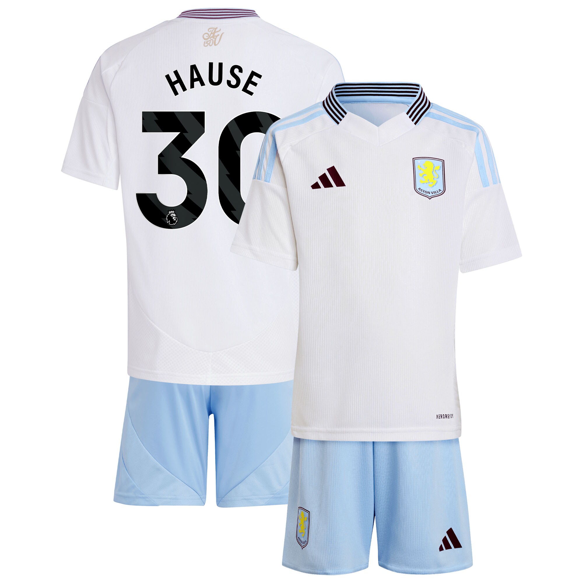 aston villa adidas away mini kit 2024-25 with hause 30 printing Collection | Aston Villa Shirts and Official Gear