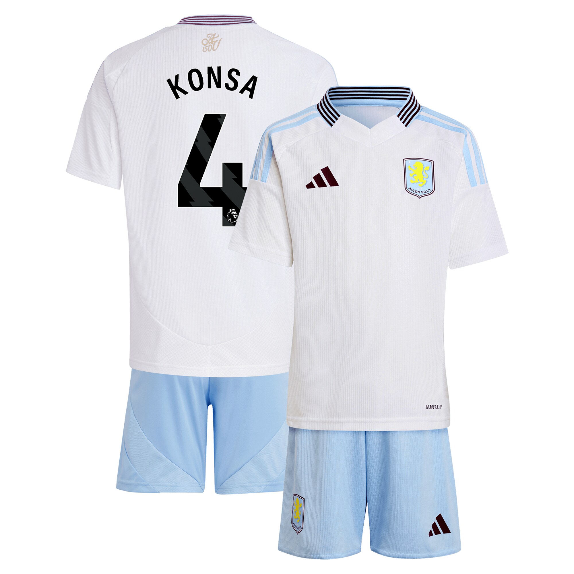 aston villa adidas away mini kit 2024-25 with konsa 4 printing Collection | Aston Villa Shirts and Official Gear