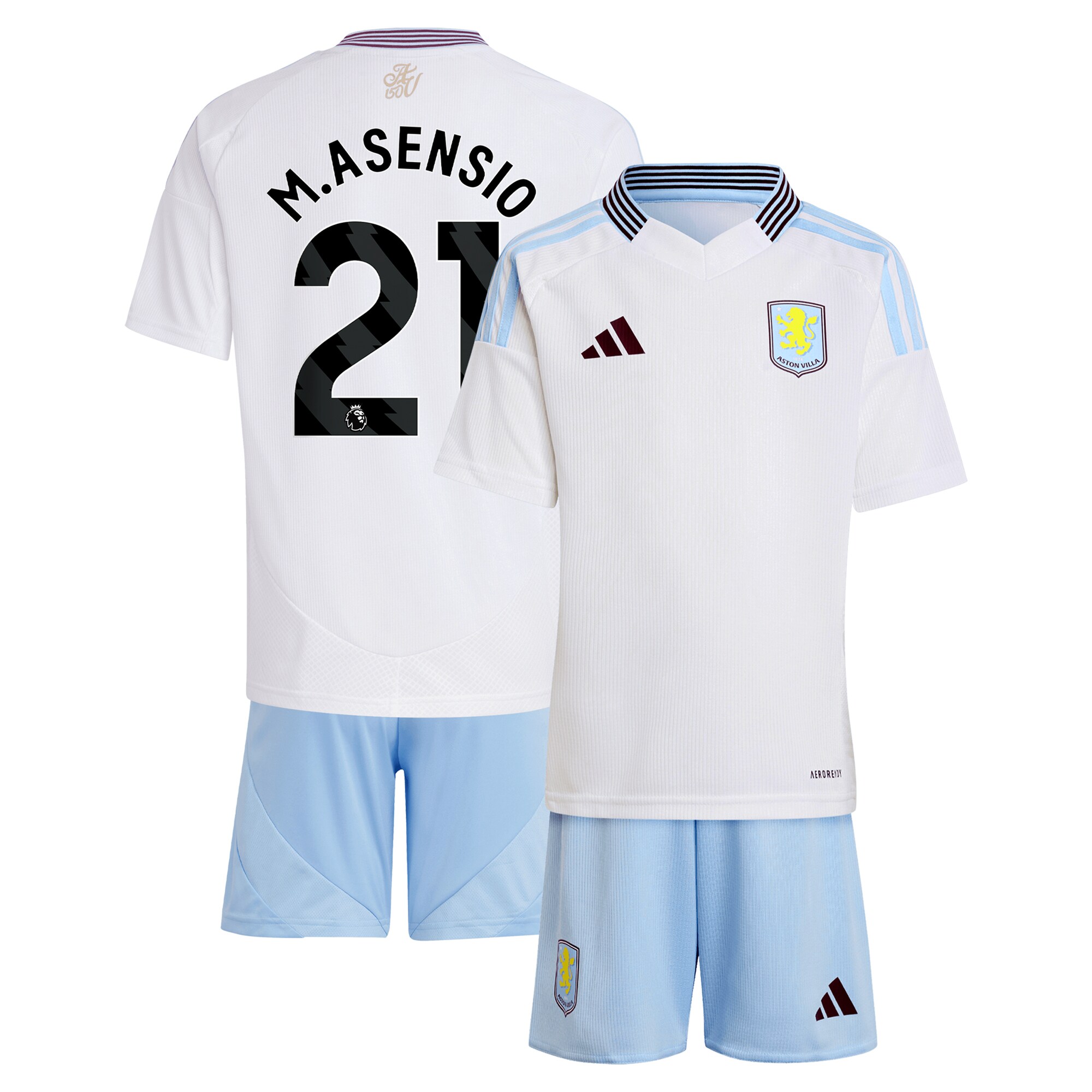 aston villa adidas away mini kit 2024-25 with m.asensio 21 printing Collection | Aston Villa Shirts and Official Gear