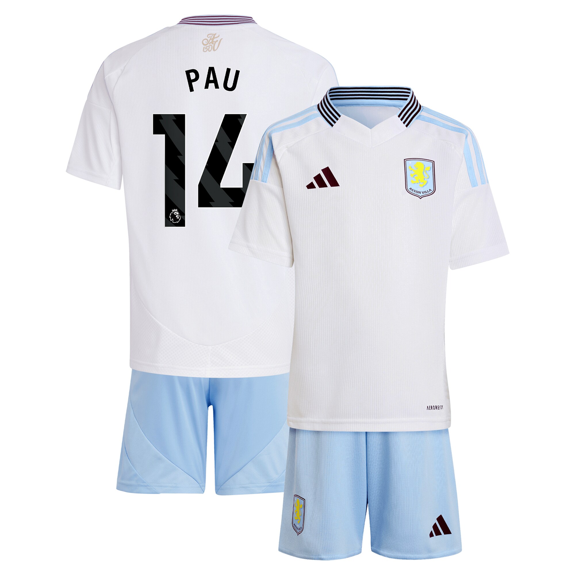 aston villa adidas away mini kit 2024-25 with pau 14 printing Collection | Aston Villa Shirts and Official Gear