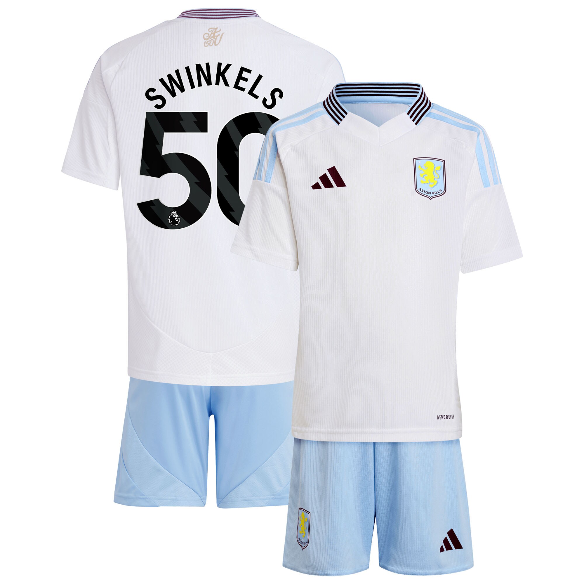 aston villa adidas away mini kit 2024-25 with swinkels 50 printing Collection | Aston Villa Shirts and Official Gear