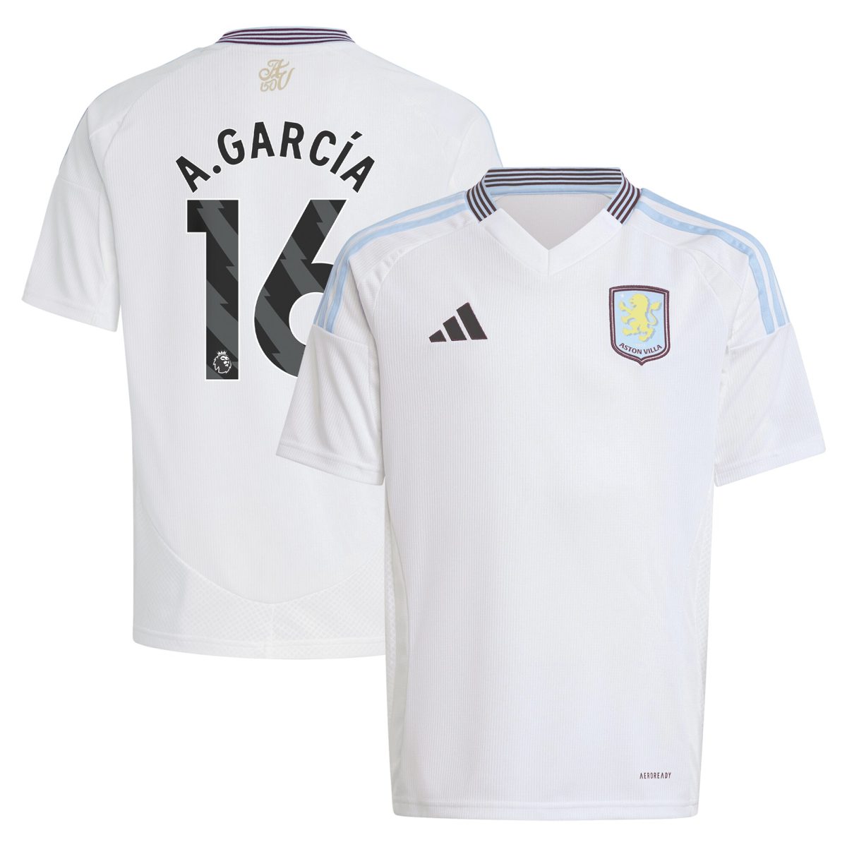 aston villa adidas away shirt 2024-25 – kids with a.garcía 16 printing Collection | Aston Villa Shirts and Official Gear