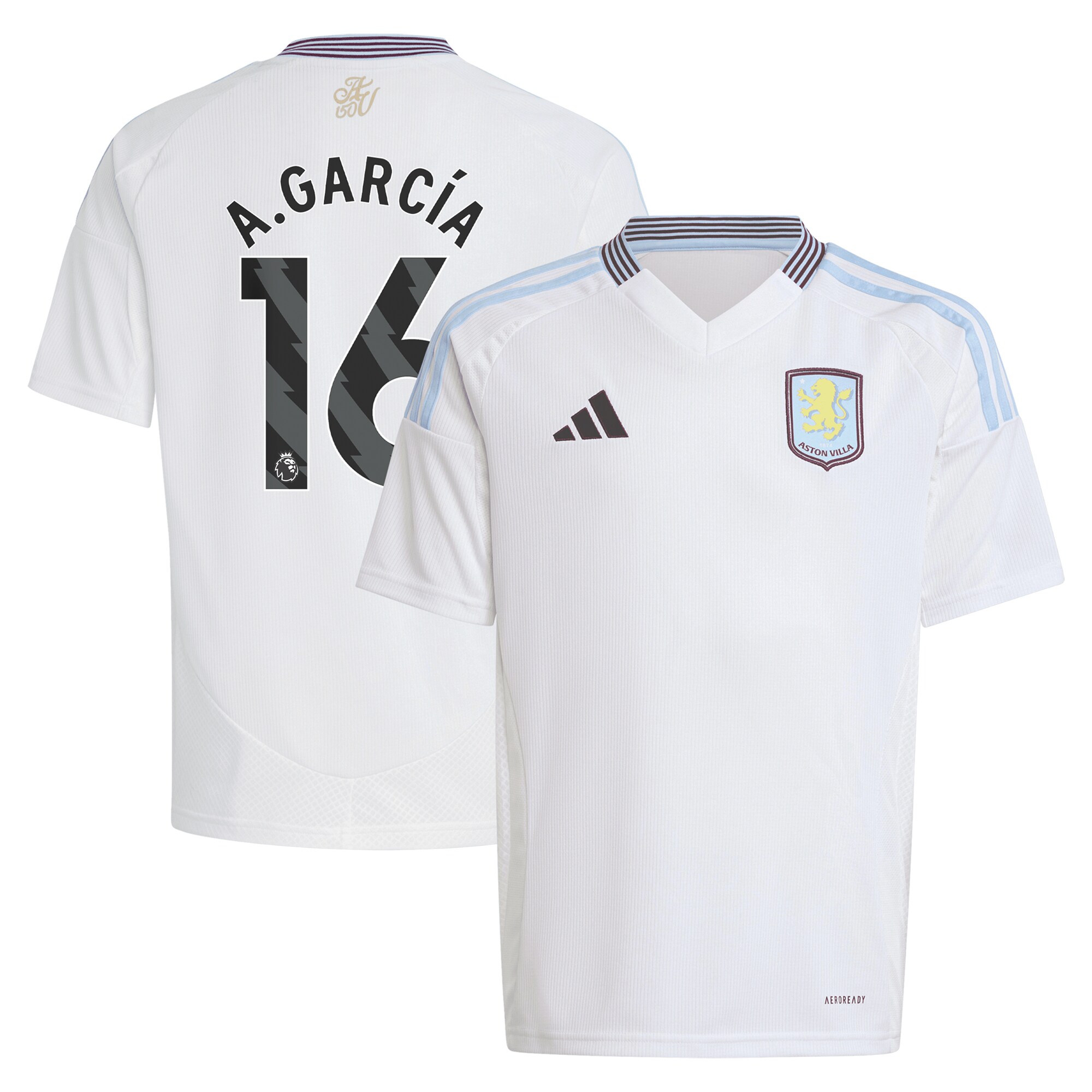 aston villa adidas away shirt 2024-25 – kids with a.garcía 16 printing Collection | Aston Villa Shirts and Official Gear
