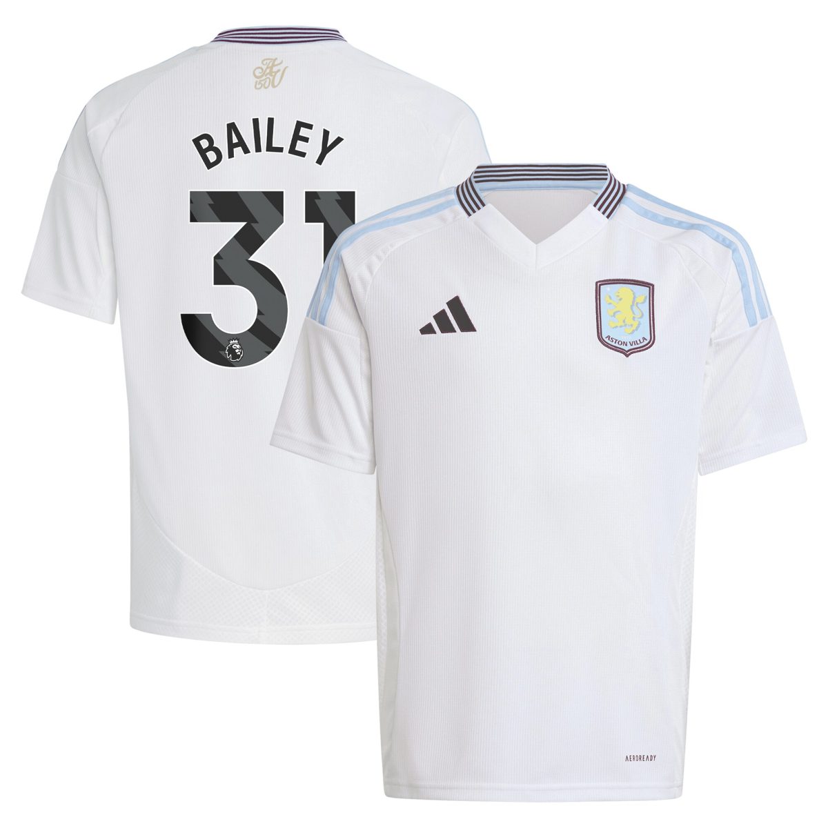 aston villa adidas away shirt 2024-25 – kids with bailey 31 printing Collection | Aston Villa Shirts and Official Gear