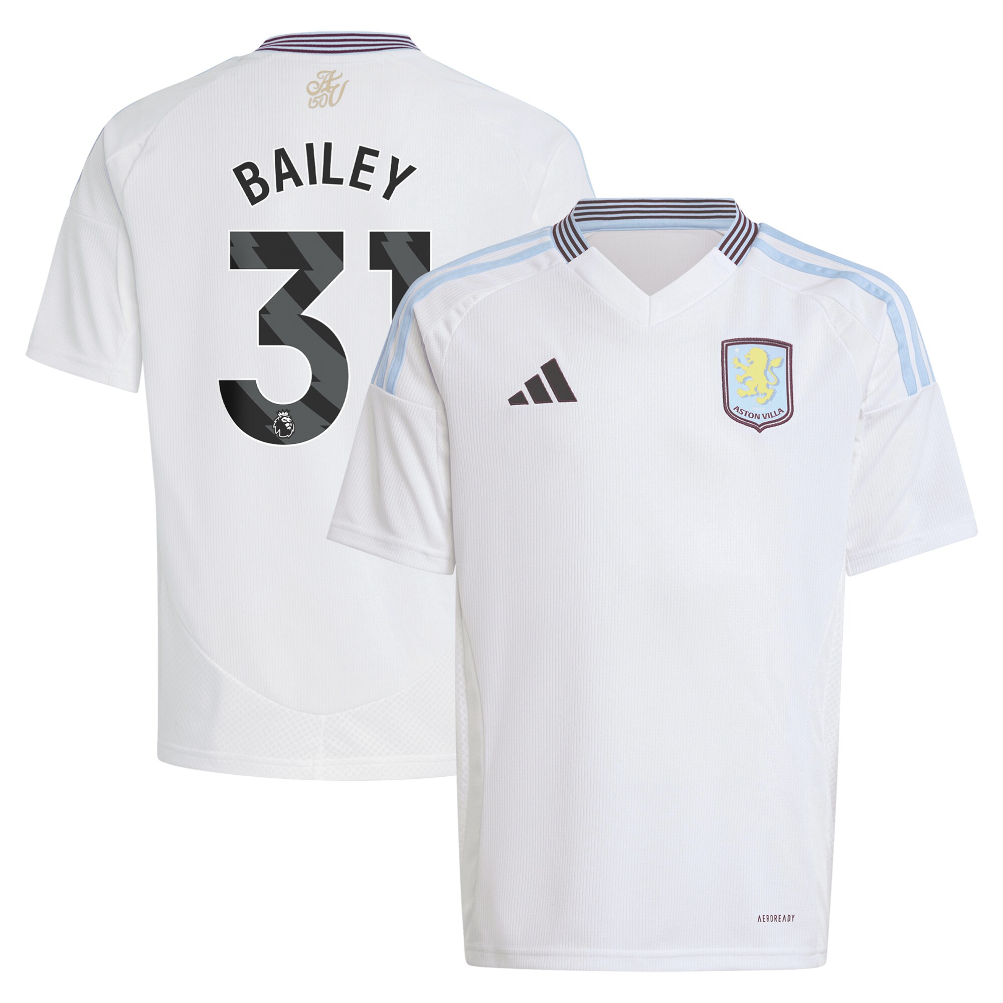 aston villa adidas away shirt 2024-25 – kids with bailey 31 printing Collection | Aston Villa Shirts and Official Gear
