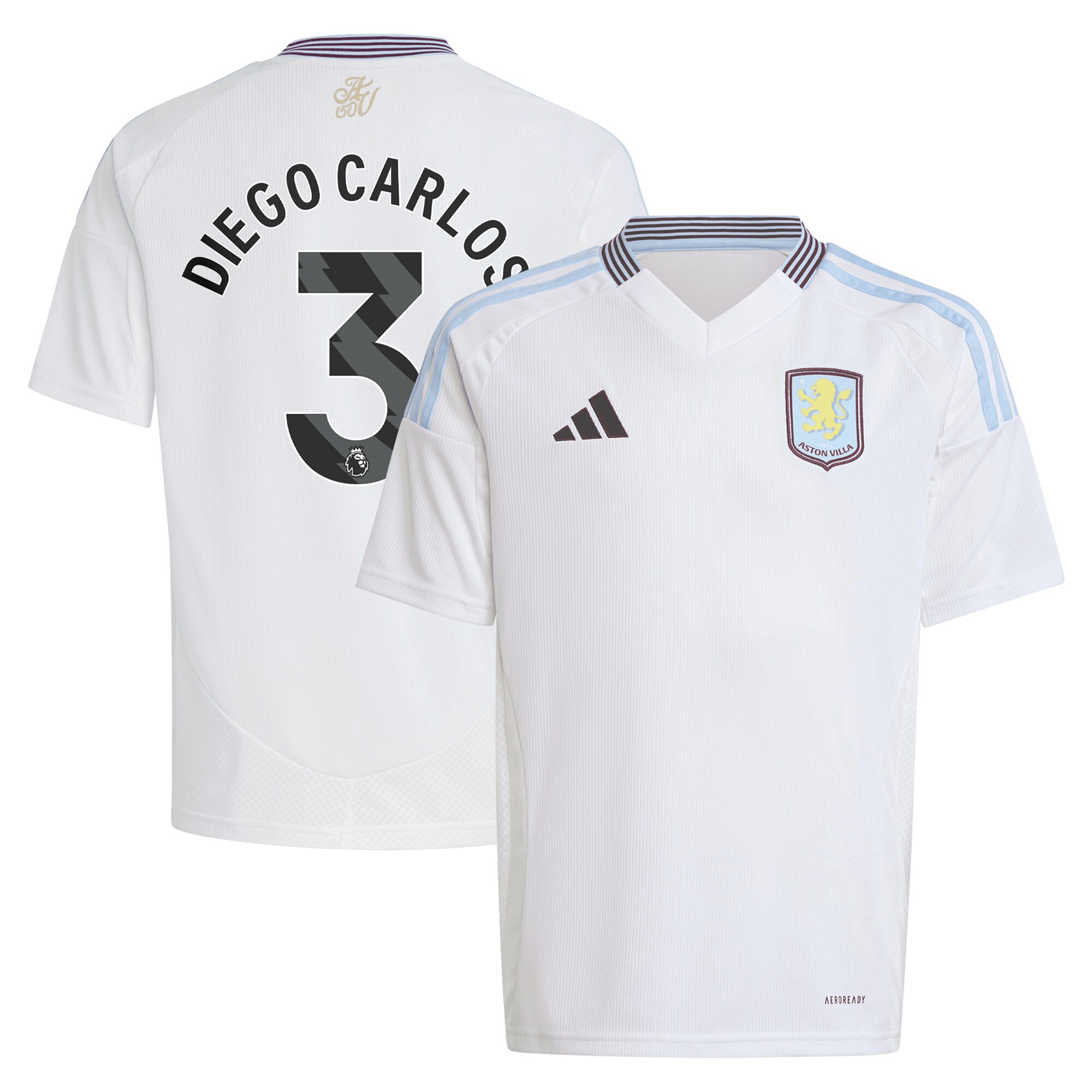 aston villa adidas away shirt 2024-25 – kids with diego carlos 3 printing Collection | Aston Villa Shirts and Official Gear
