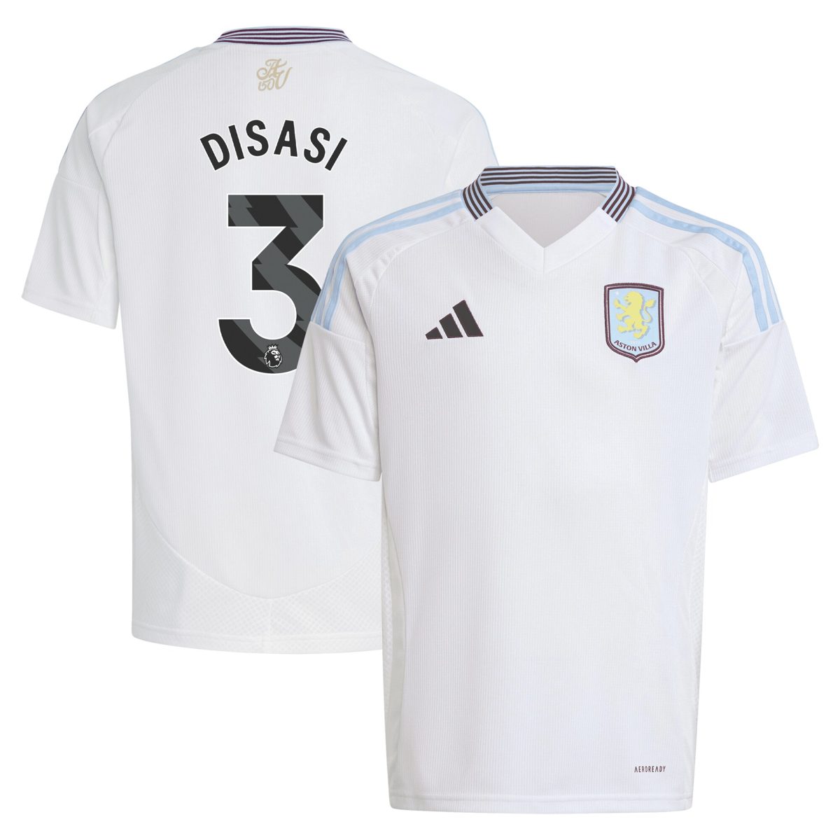 aston villa adidas away shirt 2024-25 – kids with disasi 3 printing Collection | Aston Villa Shirts and Official Gear