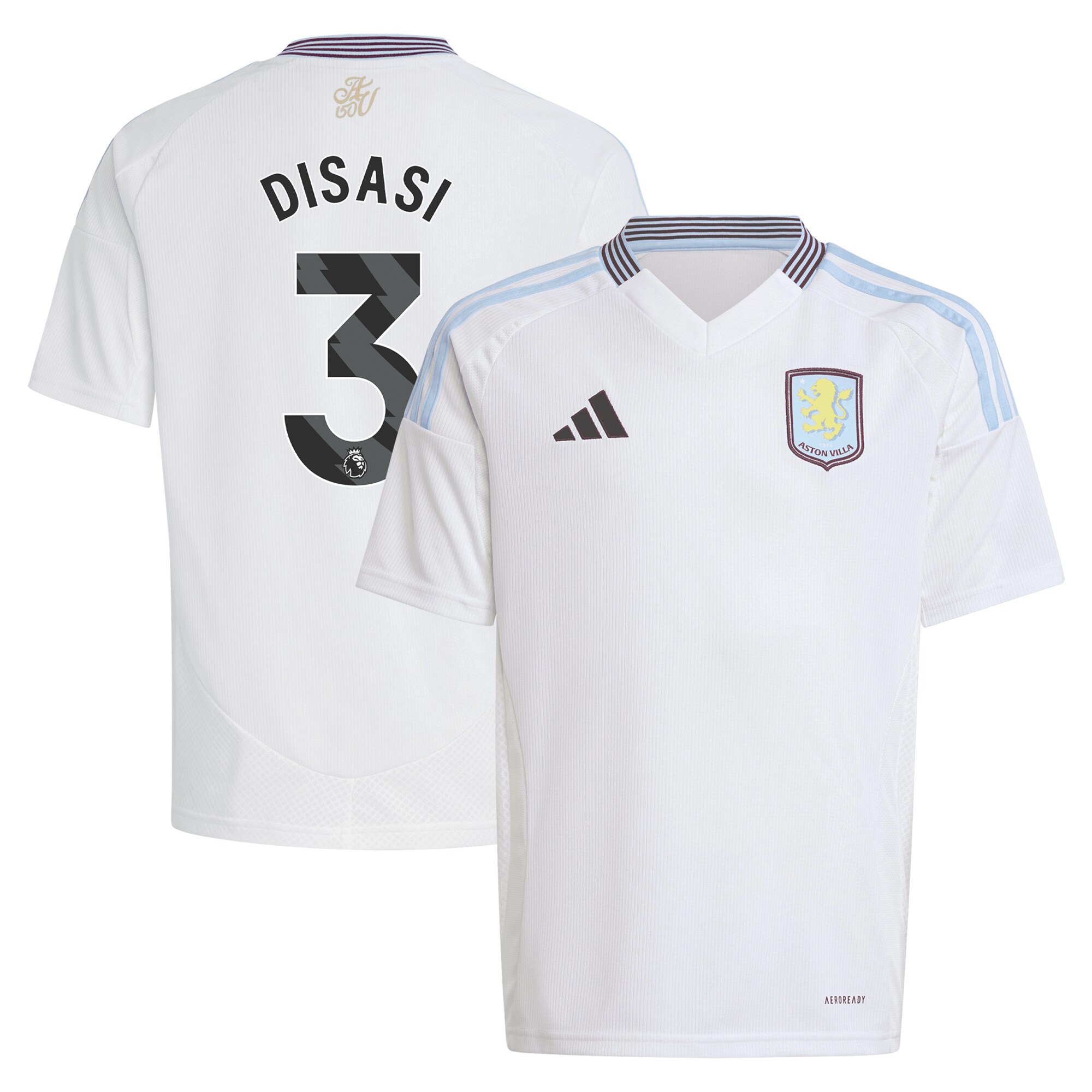 aston villa adidas away shirt 2024-25 – kids with disasi 3 printing Collection | Aston Villa Shirts and Official Gear