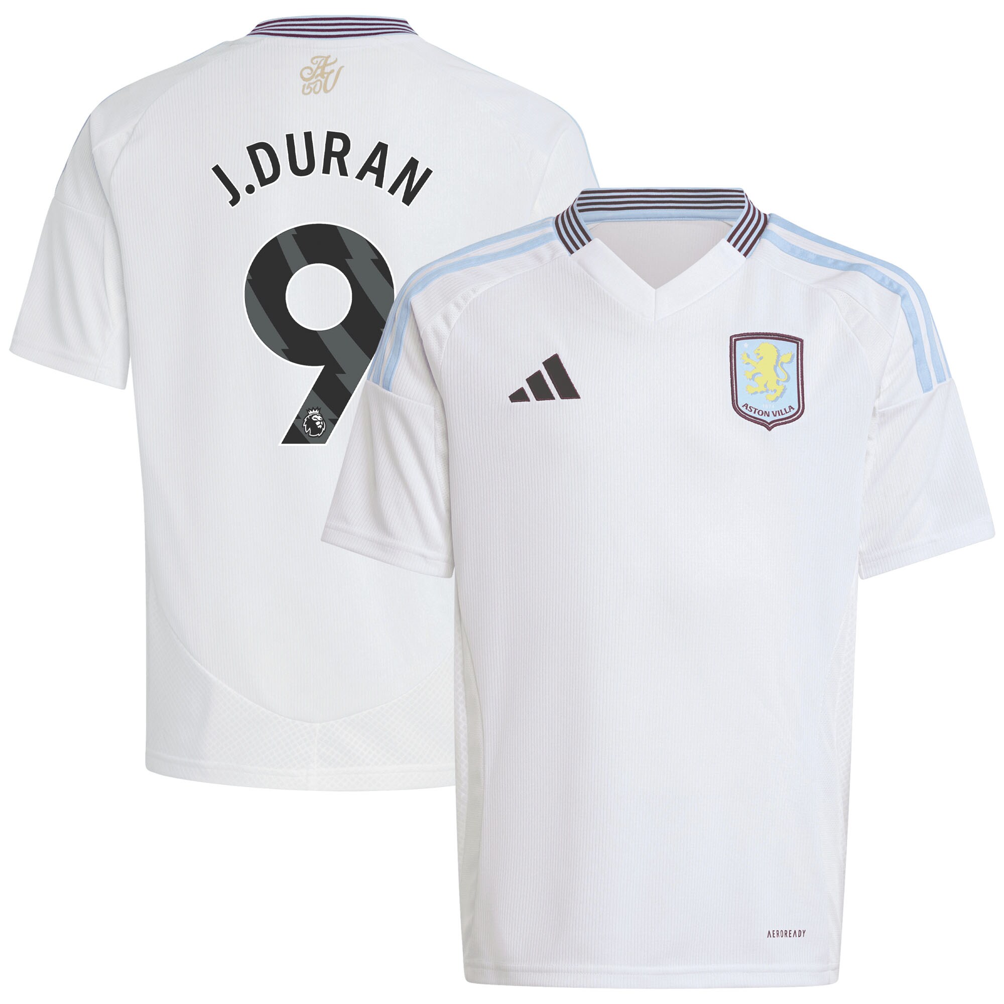aston villa adidas away shirt 2024-25 – kids with j.duran 9 printing Collection | Aston Villa Shirts and Official Gear