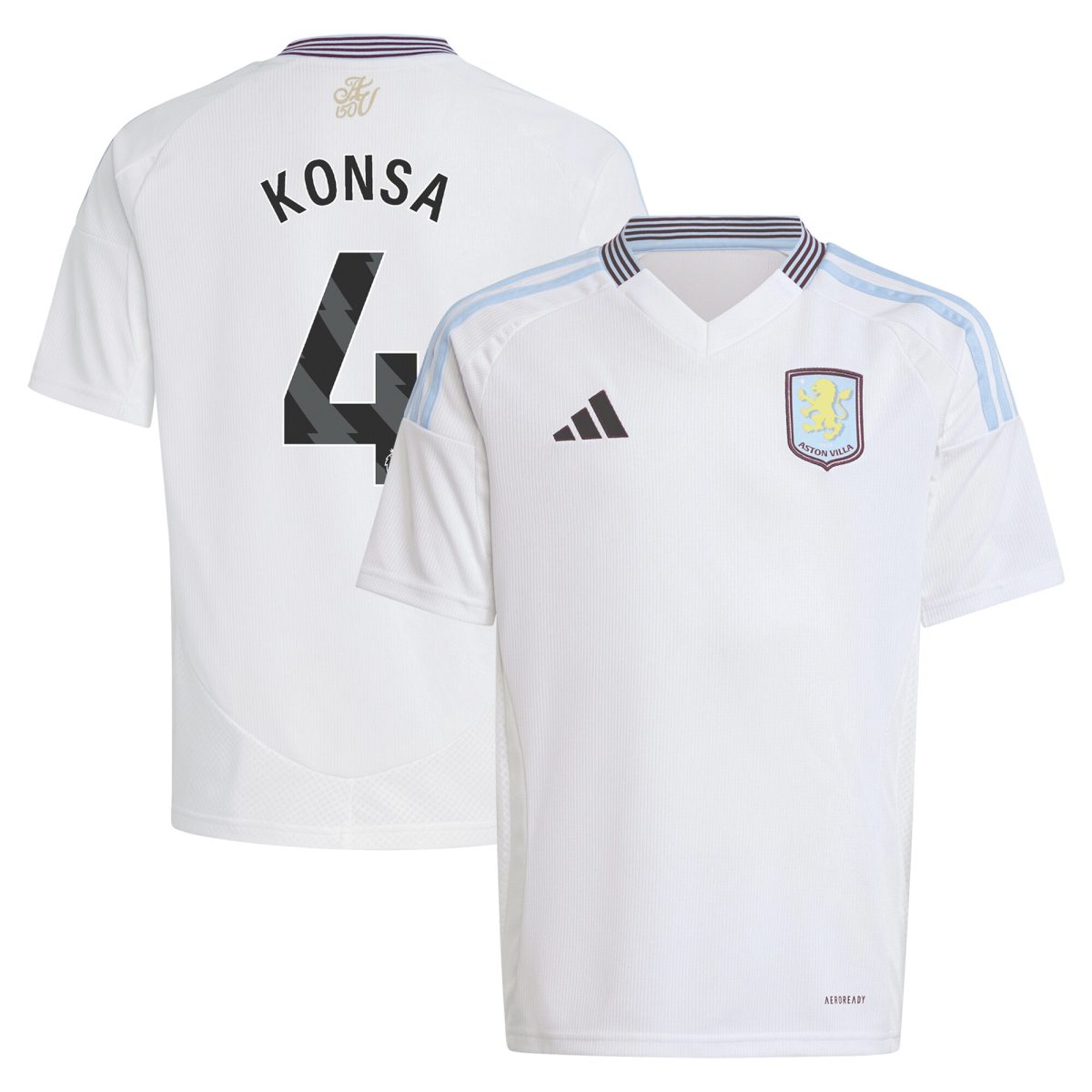 aston villa adidas away shirt 2024-25 – kids with konsa 4 printing Collection | Aston Villa Shirts and Official Gear