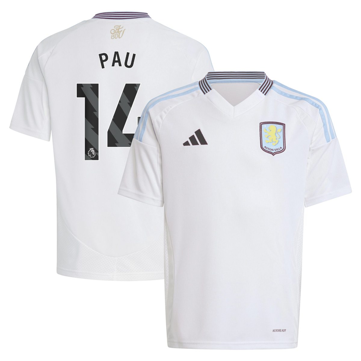 aston villa adidas away shirt 2024-25 – kids with pau 14 printing Collection | Aston Villa Shirts and Official Gear