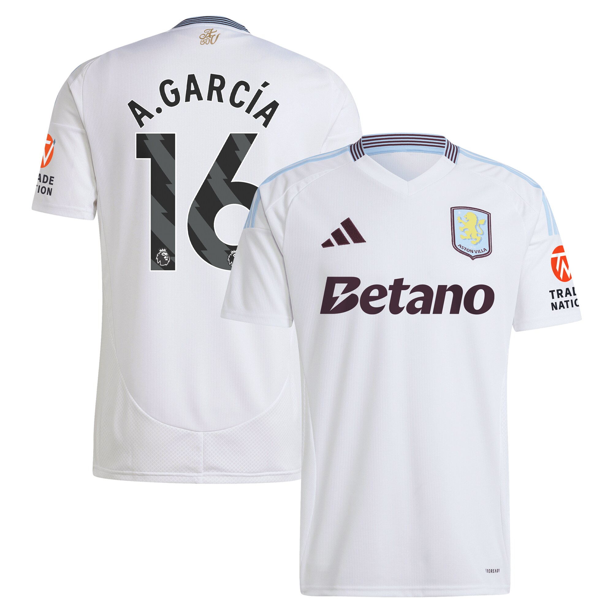 aston villa adidas away shirt 2024-25 with a.garcía 16 printing Collection | Aston Villa Shirts and Official Gear