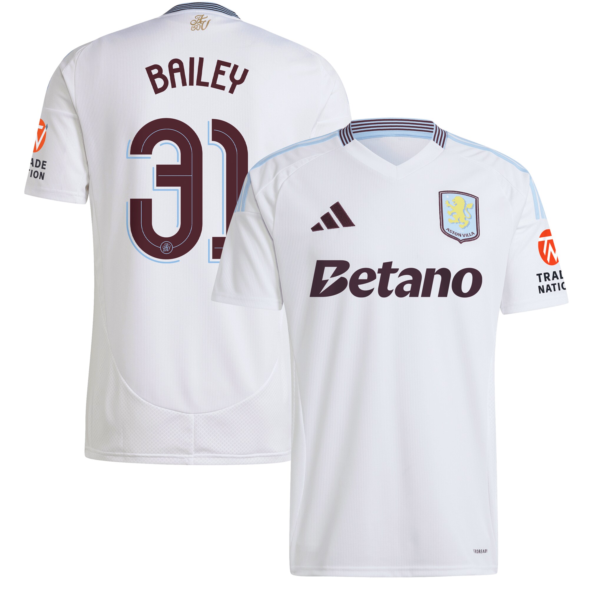 aston villa adidas away shirt 2024-25 with bailey 31 cup printing Collection | Aston Villa Shirts and Official Gear