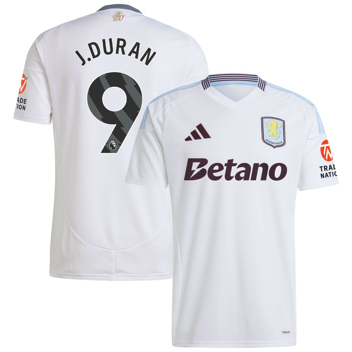 aston villa adidas away shirt 2024-25 with j.duran 9 printing Collection | Aston Villa Shirts and Official Gear