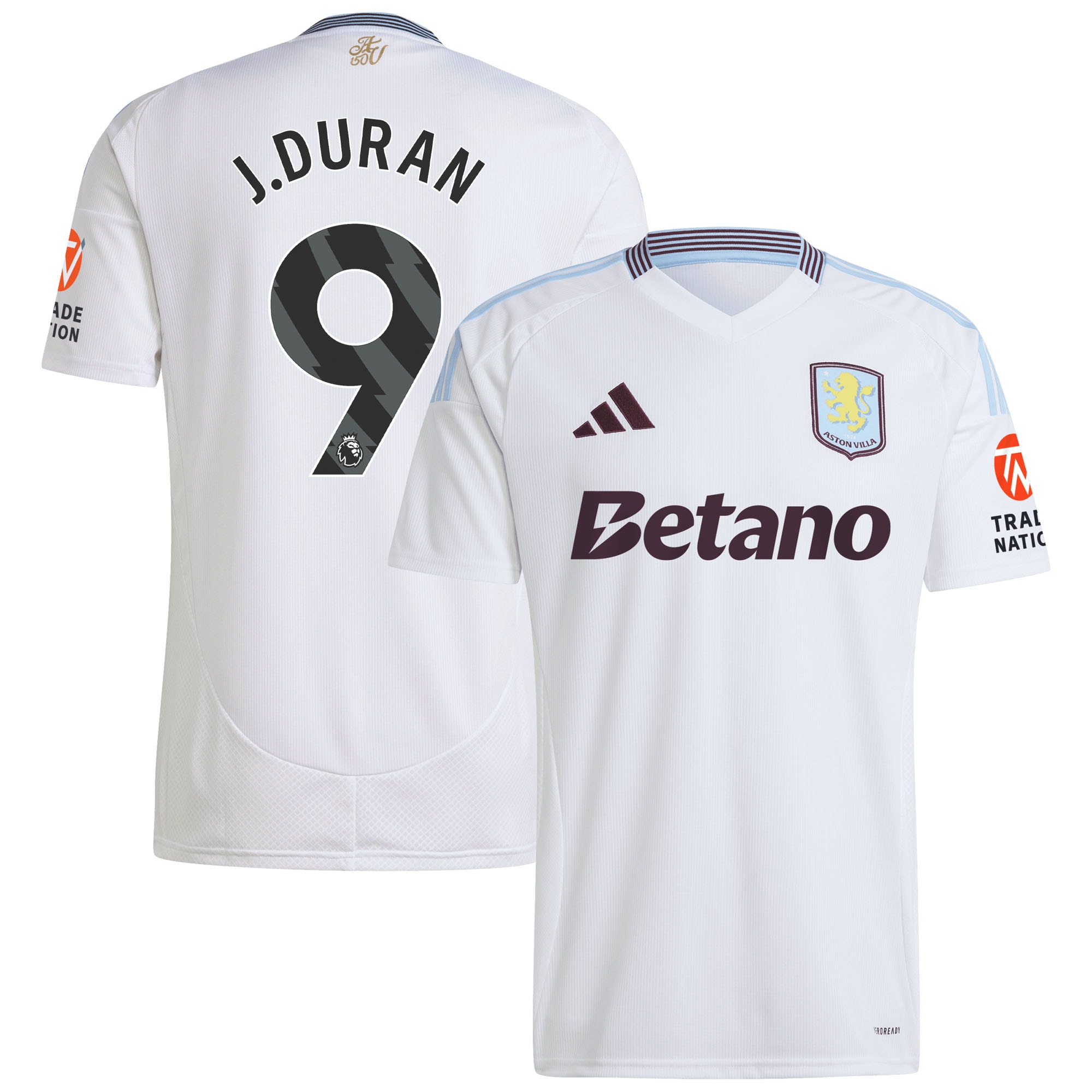 aston villa adidas away shirt 2024-25 with j.duran 9 printing Collection | Aston Villa Shirts and Official Gear