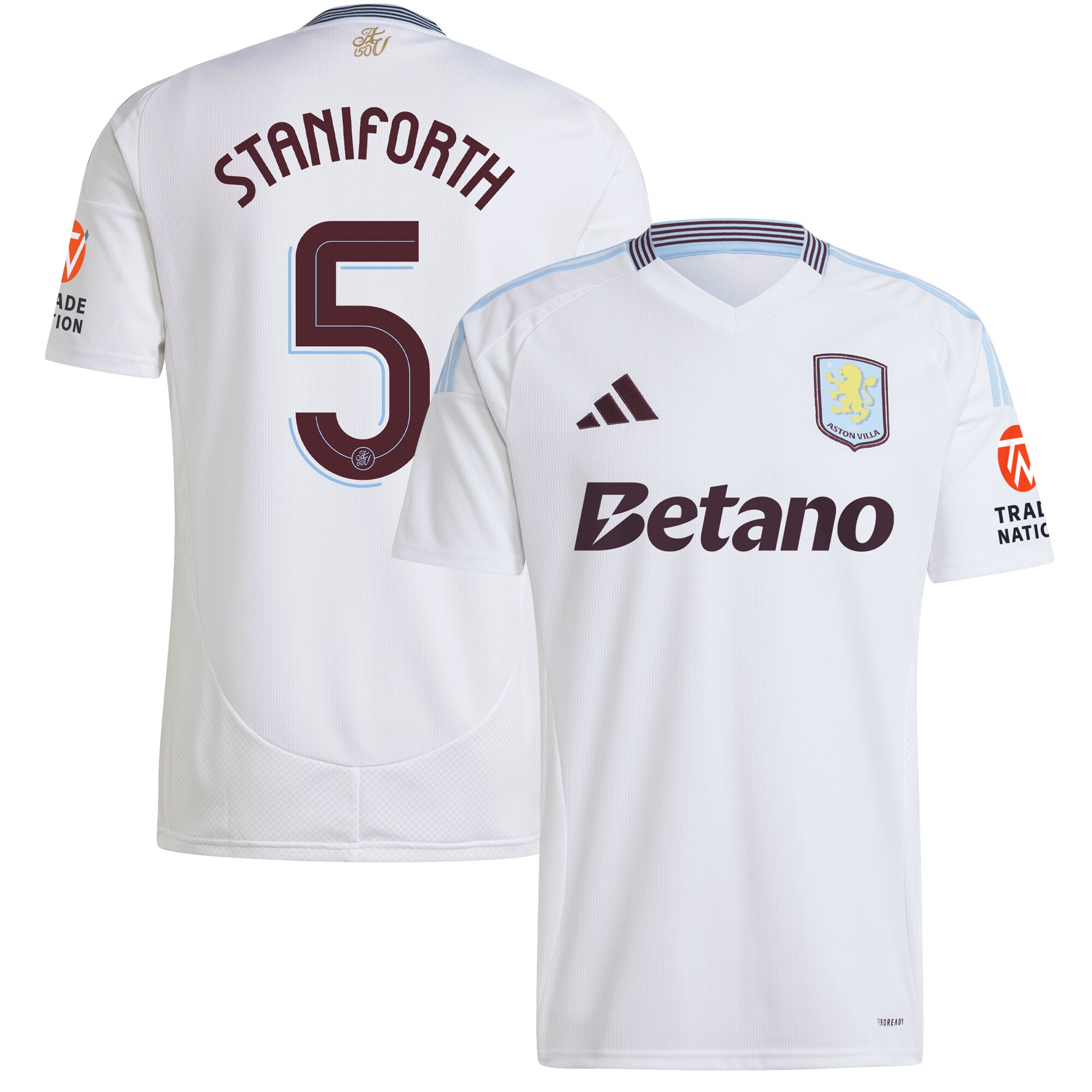 aston villa adidas away shirt 2024-25 with staniforth 5 cup printing Collection | Aston Villa Shirts and Official Gear