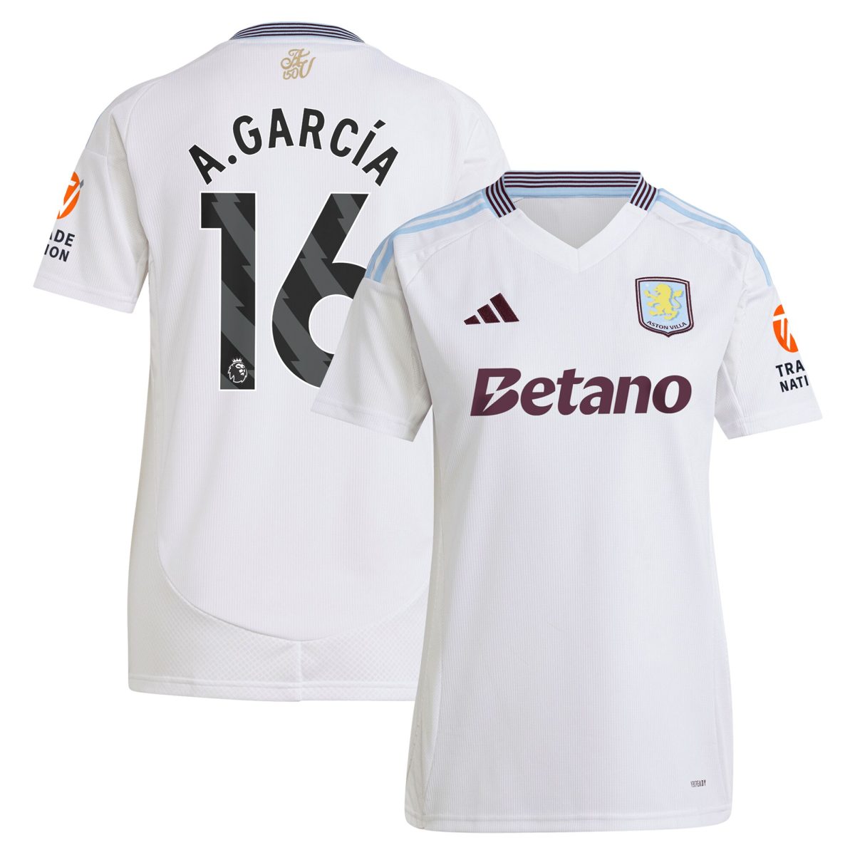 aston villa adidas away shirt 2024-25 – womens with a.garcía 16 printing Collection | Aston Villa Shirts and Official Gear