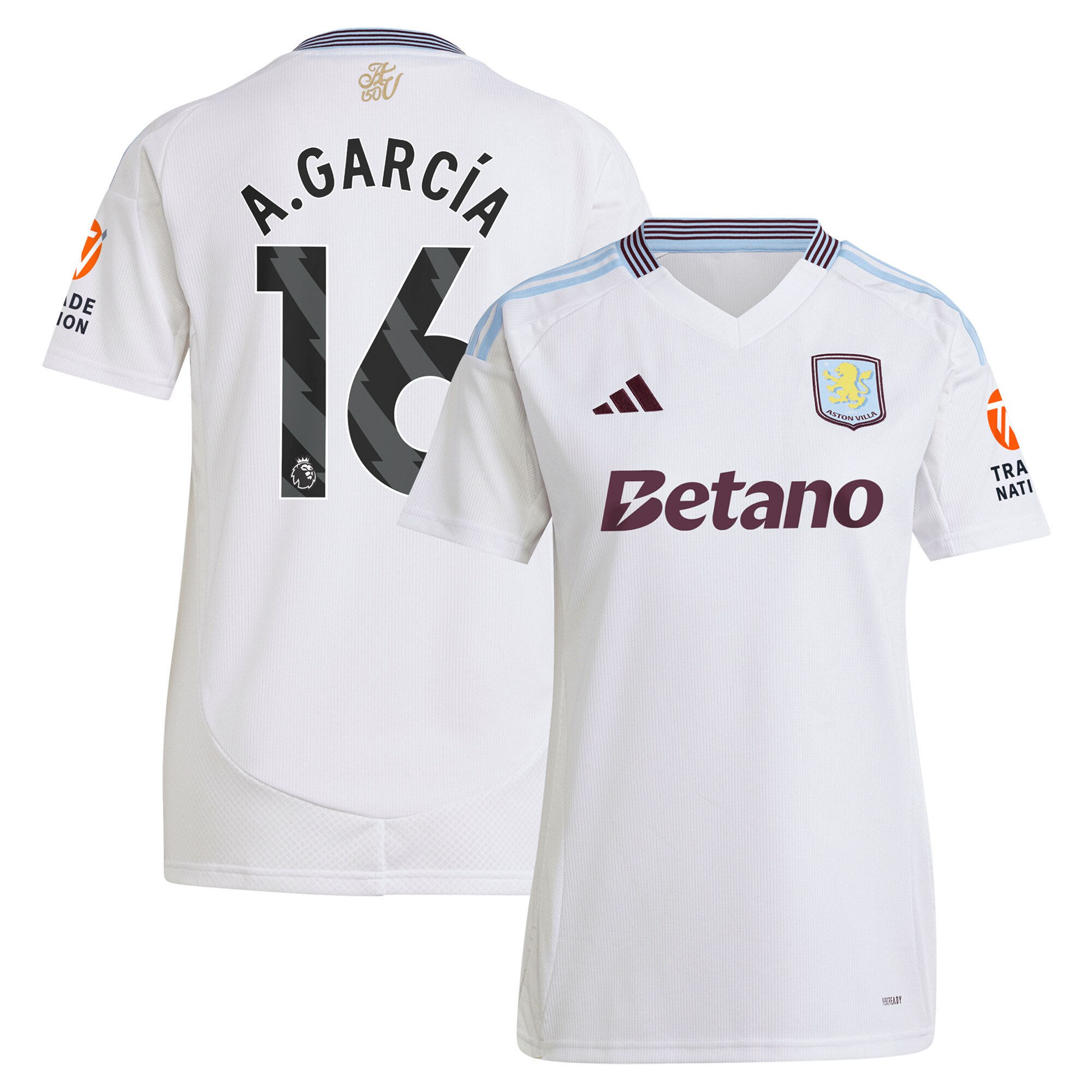 aston villa adidas away shirt 2024-25 – womens with a.garcía 16 printing Collection | Aston Villa Shirts and Official Gear