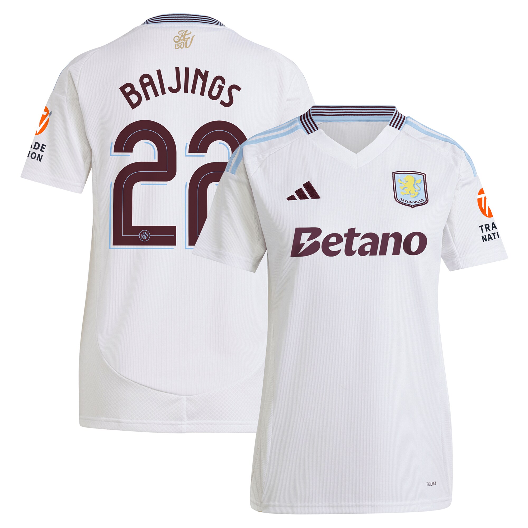 aston villa adidas away shirt 2024-25 – womens with baijings 22 cup printing Collection | Aston Villa Shirts and Official Gear