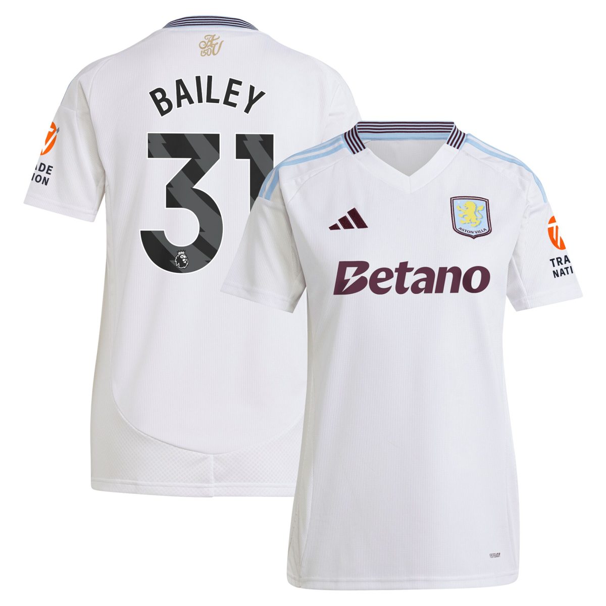 aston villa adidas away shirt 2024-25 – womens with bailey 31 printing Collection | Aston Villa Shirts and Official Gear