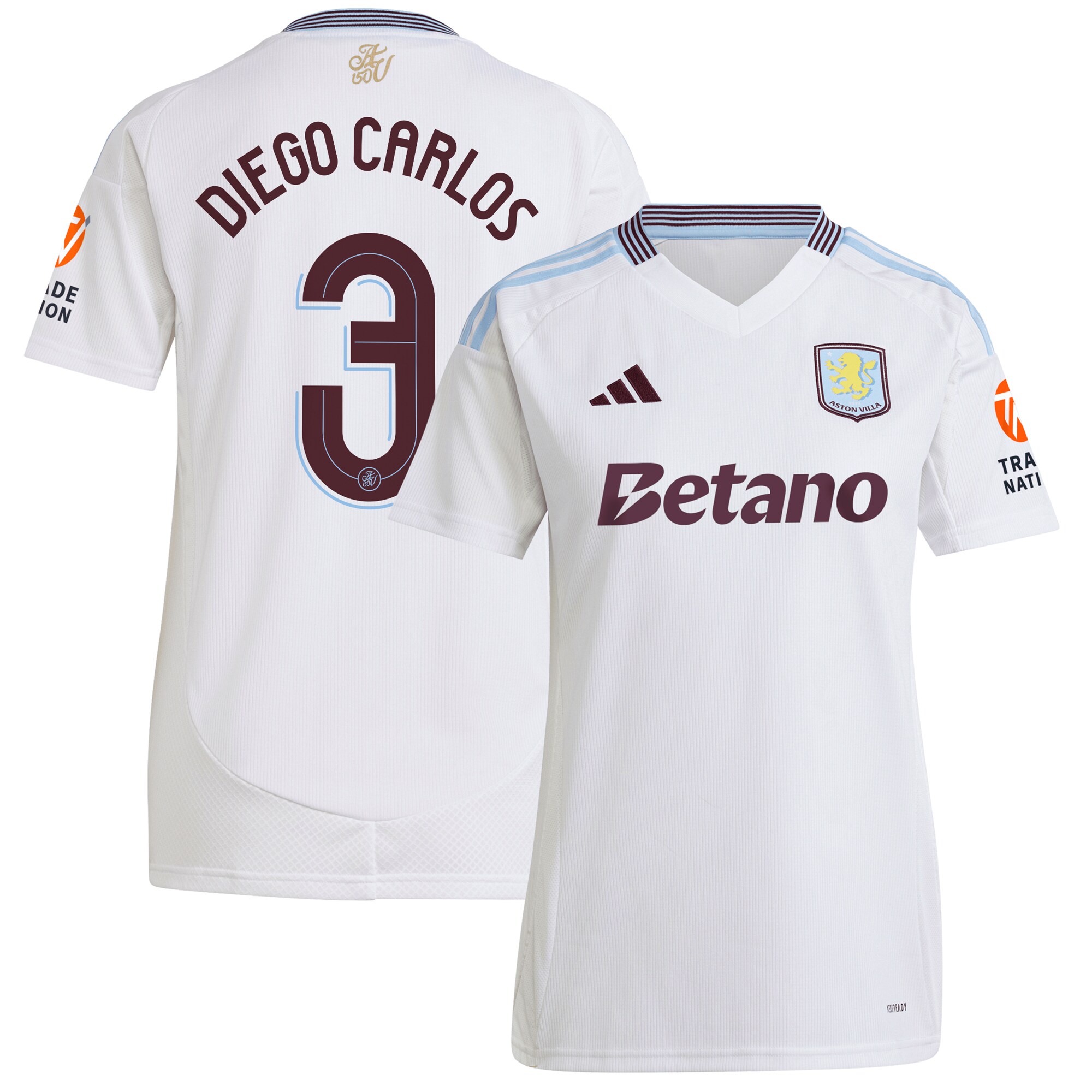 aston villa adidas away shirt 2024-25 – womens with diego carlos 3 cup printing Collection | Aston Villa Shirts and Official Gear