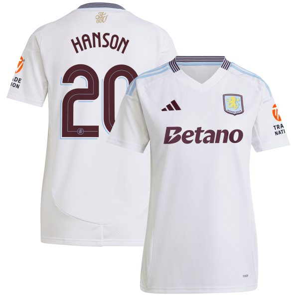aston villa adidas away shirt 2024-25 – womens with hanson 20 cup printing Collection | Aston Villa Shirts and Official Gear