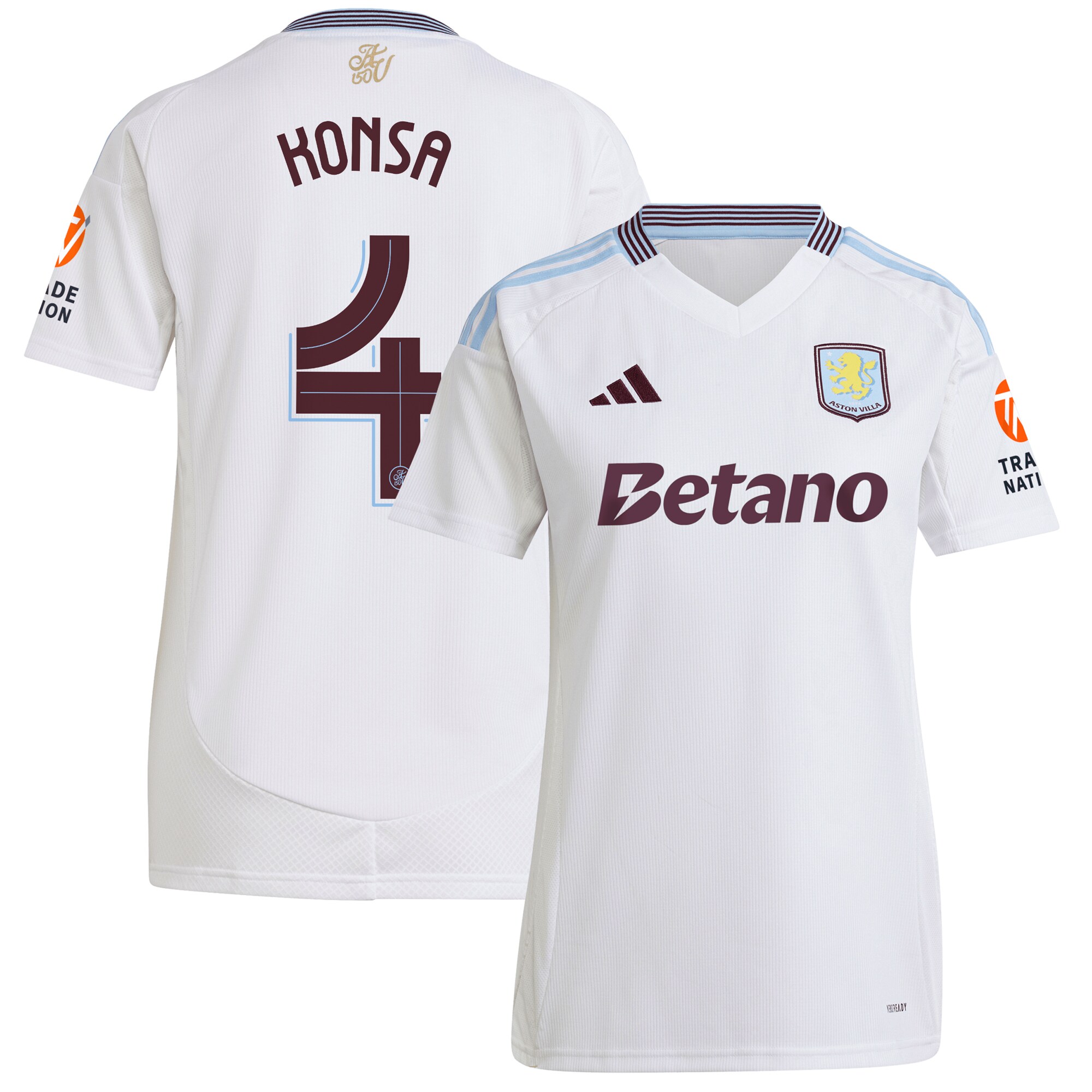 aston villa adidas away shirt 2024-25 – womens with konsa 4 cup printing Collection | Aston Villa Shirts and Official Gear