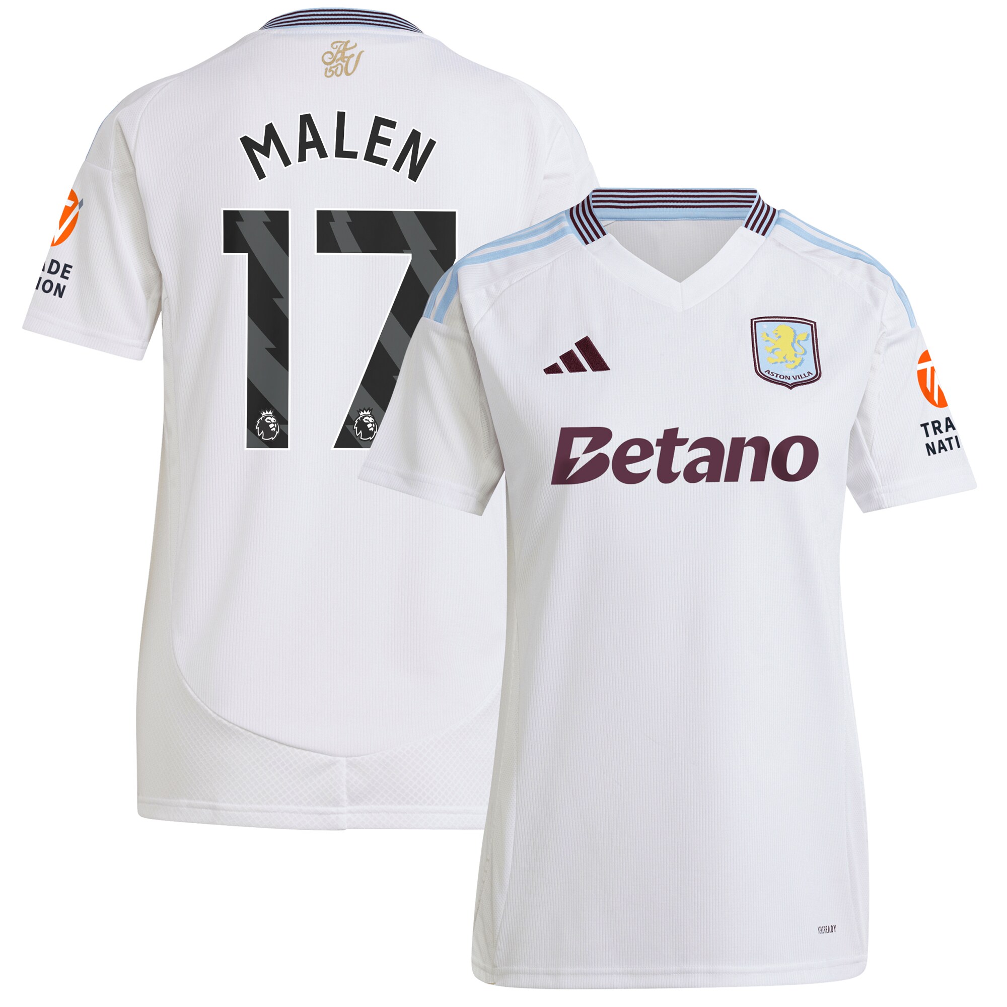 aston villa adidas away shirt 2024-25 – womens with malen 17 printing Collection | Aston Villa Shirts and Official Gear