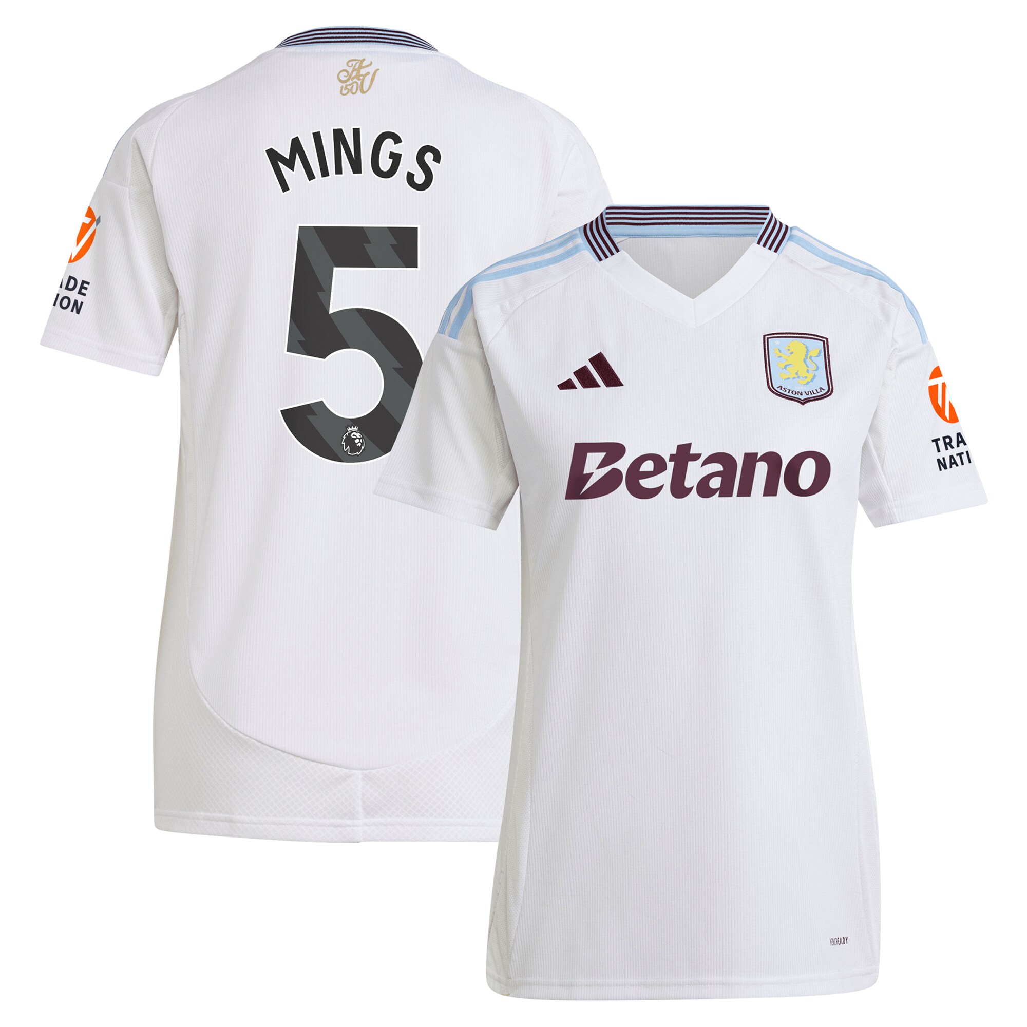 aston villa adidas away shirt 2024-25 – womens with mings 5 printing Collection | Aston Villa Shirts and Official Gear
