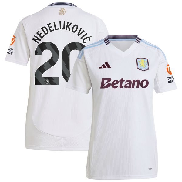 aston villa adidas away shirt 2024-25 – womens with nedeljković 20 printing Collection | Aston Villa Shirts and Official Gear