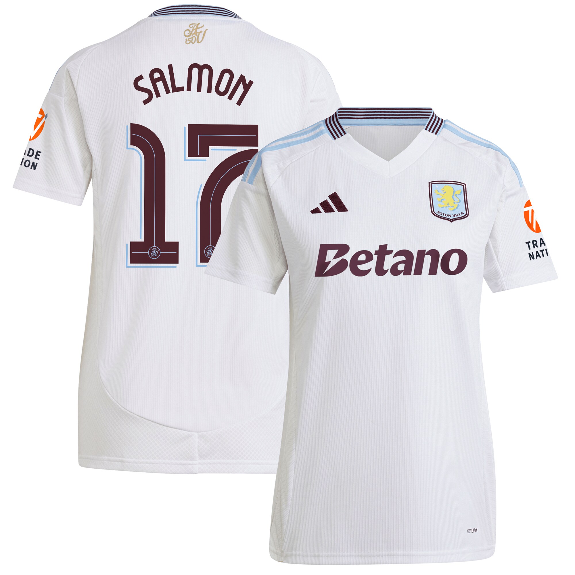 aston villa adidas away shirt 2024-25 – womens with salmon 17 cup printing Collection | Aston Villa Shirts and Official Gear