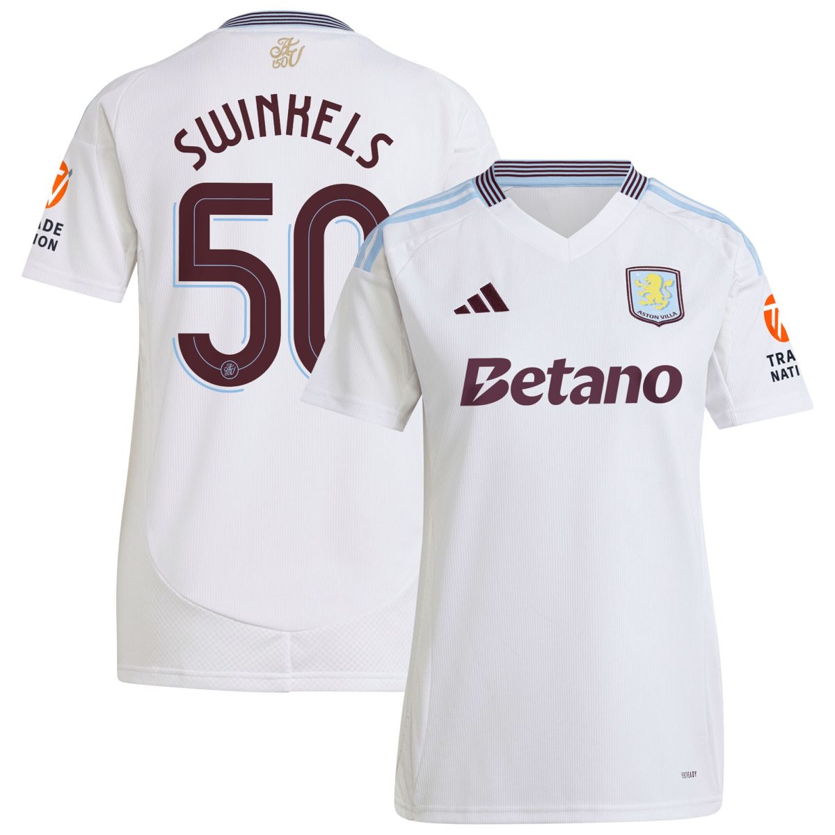 aston villa adidas away shirt 2024-25 – womens with swinkels 50 cup printing Collection | Aston Villa Shirts and Official Gear