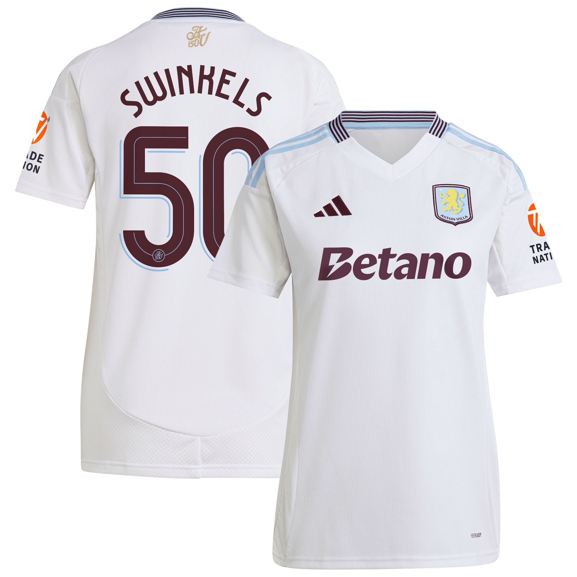 aston villa adidas away shirt 2024-25 – womens with swinkels 50 cup printing Collection | Aston Villa Shirts and Official Gear