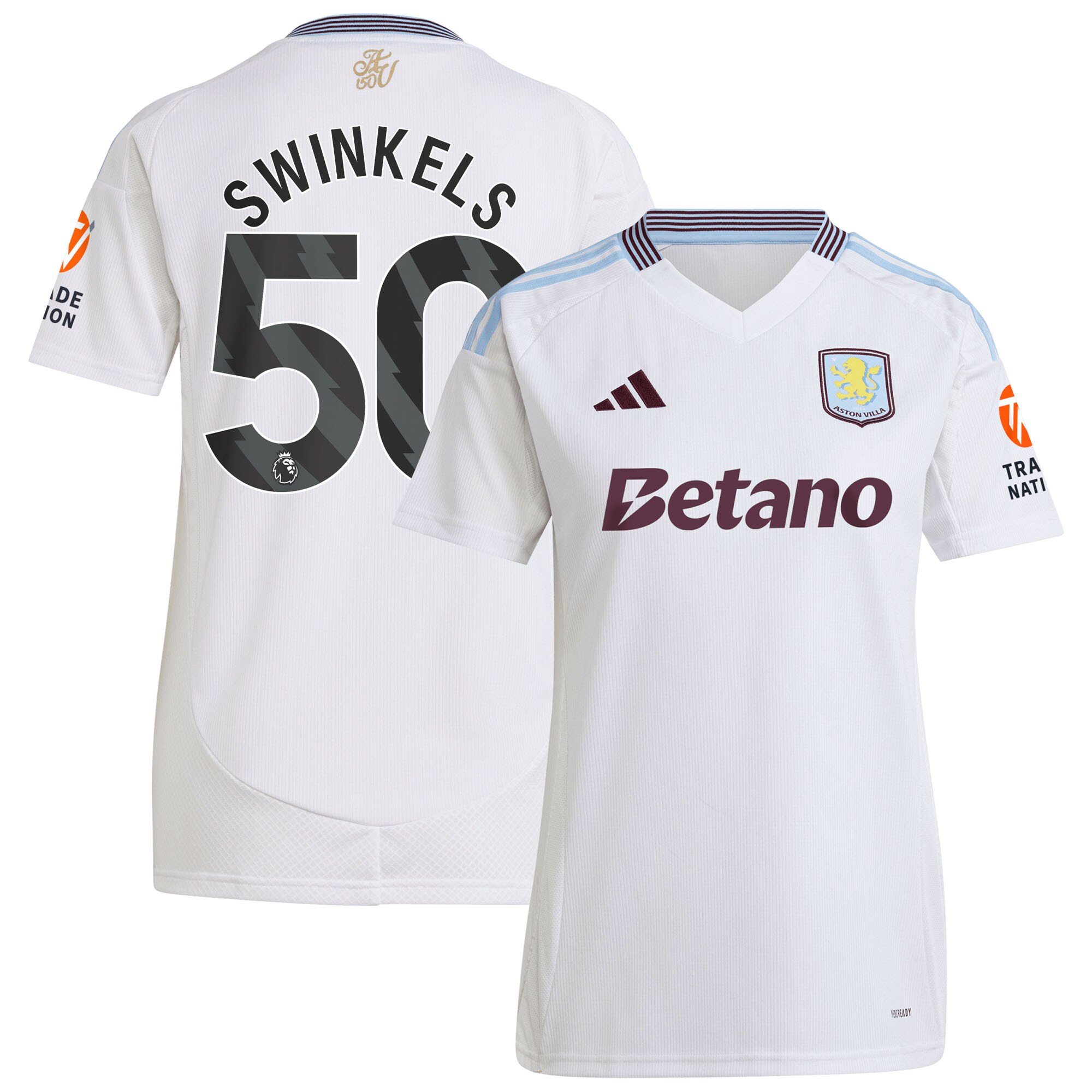 aston villa adidas away shirt 2024-25 – womens with swinkels 50 printing Collection | Aston Villa Shirts and Official Gear