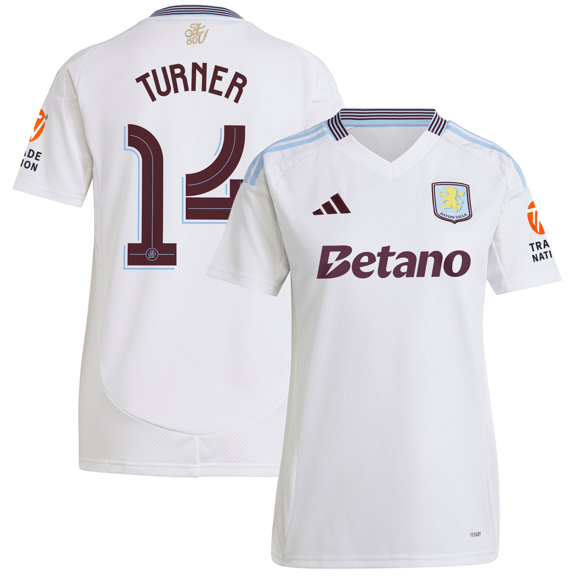 aston villa adidas away shirt 2024-25 – womens with turner 14 cup printing Collection | Aston Villa Shirts and Official Gear