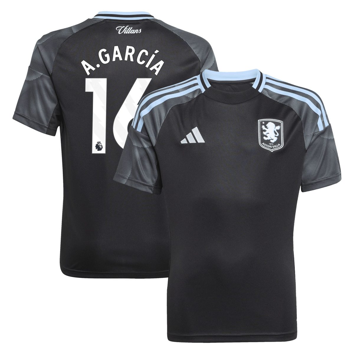 aston villa adidas away shirt 2025-26 – kids with a.garcía 16 printing Collection | Aston Villa Shirts and Official Gear