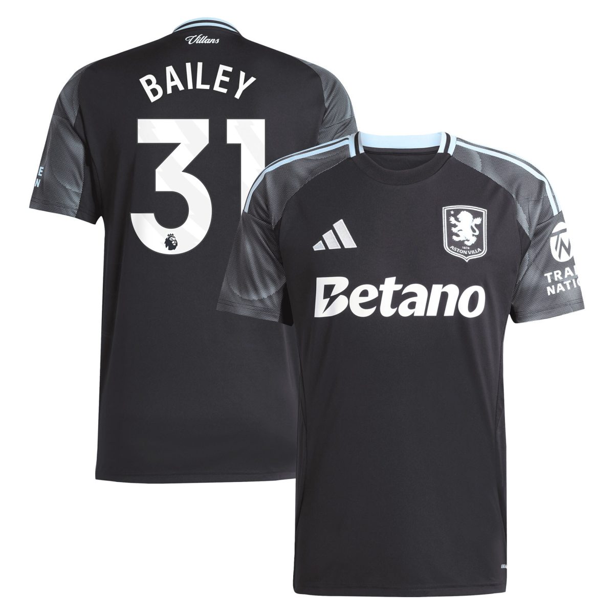 aston villa adidas away shirt 2025-26 with bailey 31 printing Collection | Aston Villa Shirts and Official Gear