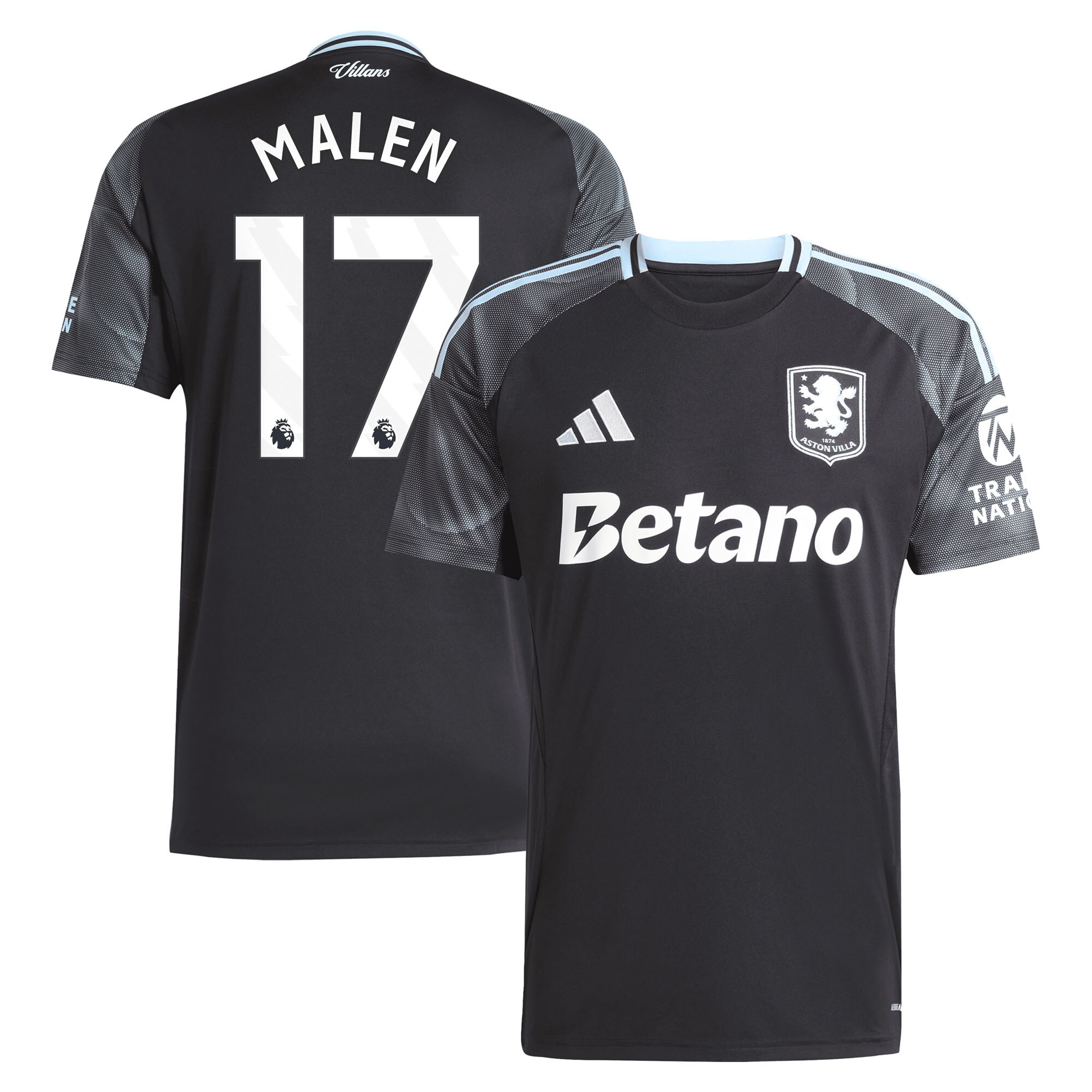 aston villa adidas away shirt 2025-26 with malen 17 printing Collection | Aston Villa Shirts and Official Gear