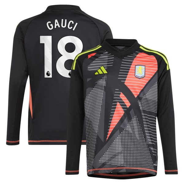 aston villa adidas goalkeeper shirt 2024-25 – long sleeve – kids with gauci 18 printing – 202029323 Collection | Aston Villa Shirts and Official Gear