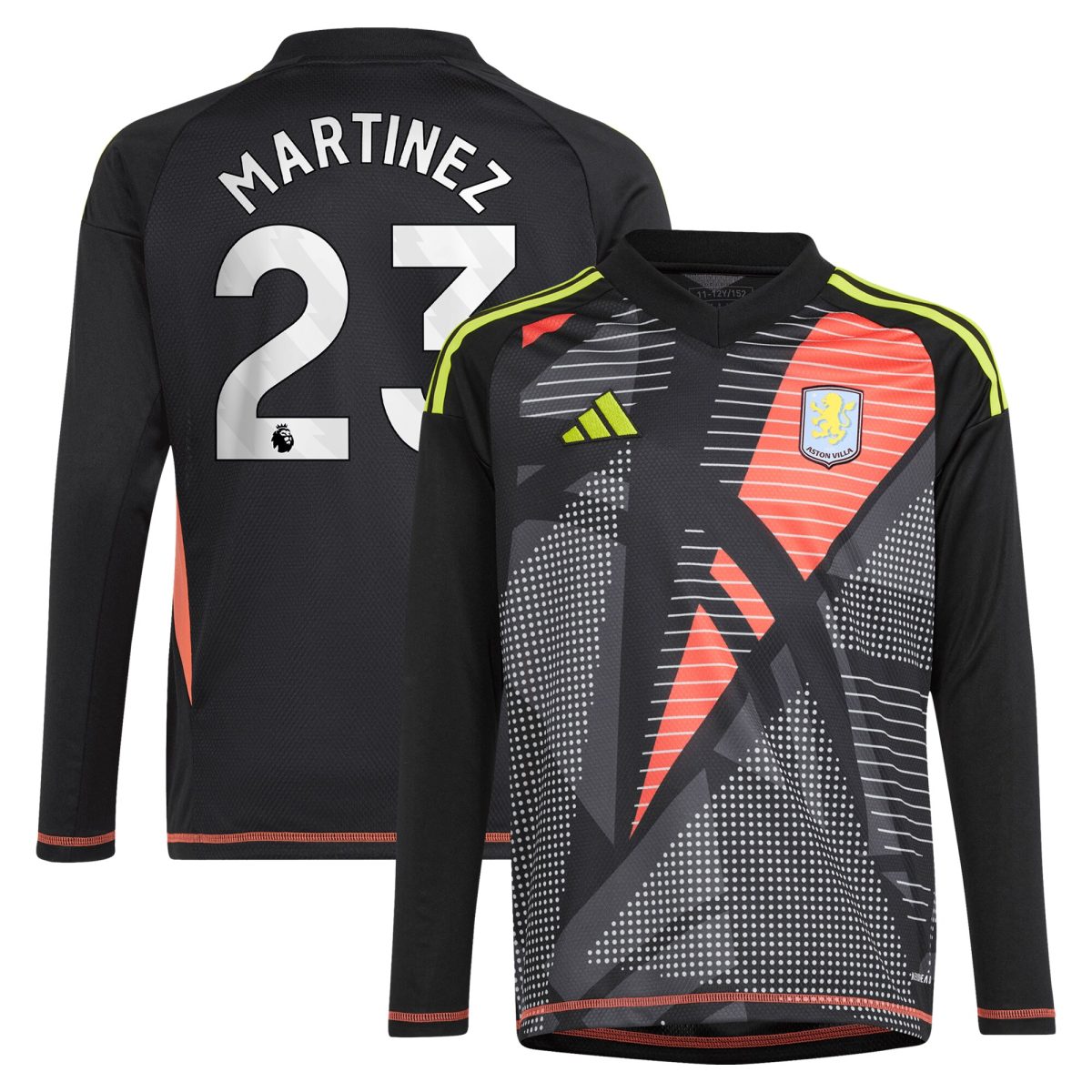 aston villa adidas goalkeeper shirt 2024-25 – long sleeve – kids with martinez 23 printing – 202029325 Collection | Aston Villa Shirts and Official Gear