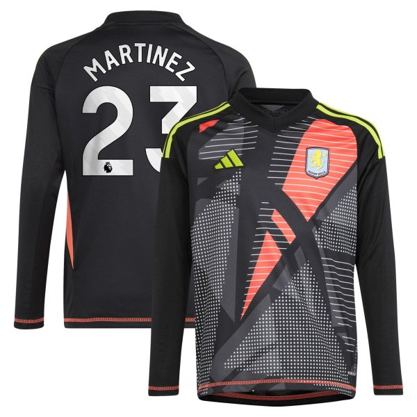 aston villa adidas goalkeeper shirt 2024-25 – long sleeve – kids with martinez 23 printing – 202029325 Collection | Aston Villa Shirts and Official Gear