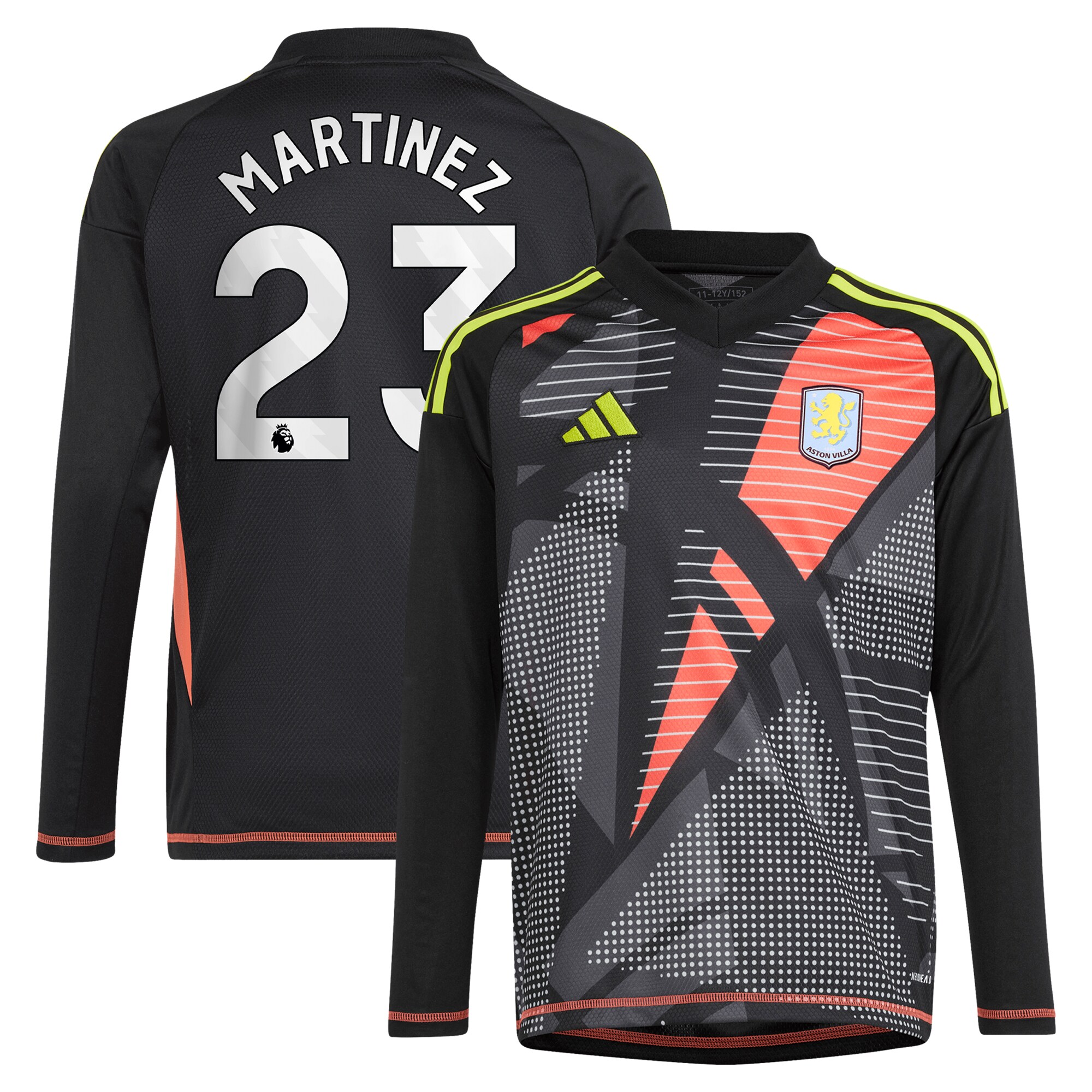 aston villa adidas goalkeeper shirt 2024-25 – long sleeve – kids with martinez 23 printing – 202029325 Collection | Aston Villa Shirts and Official Gear