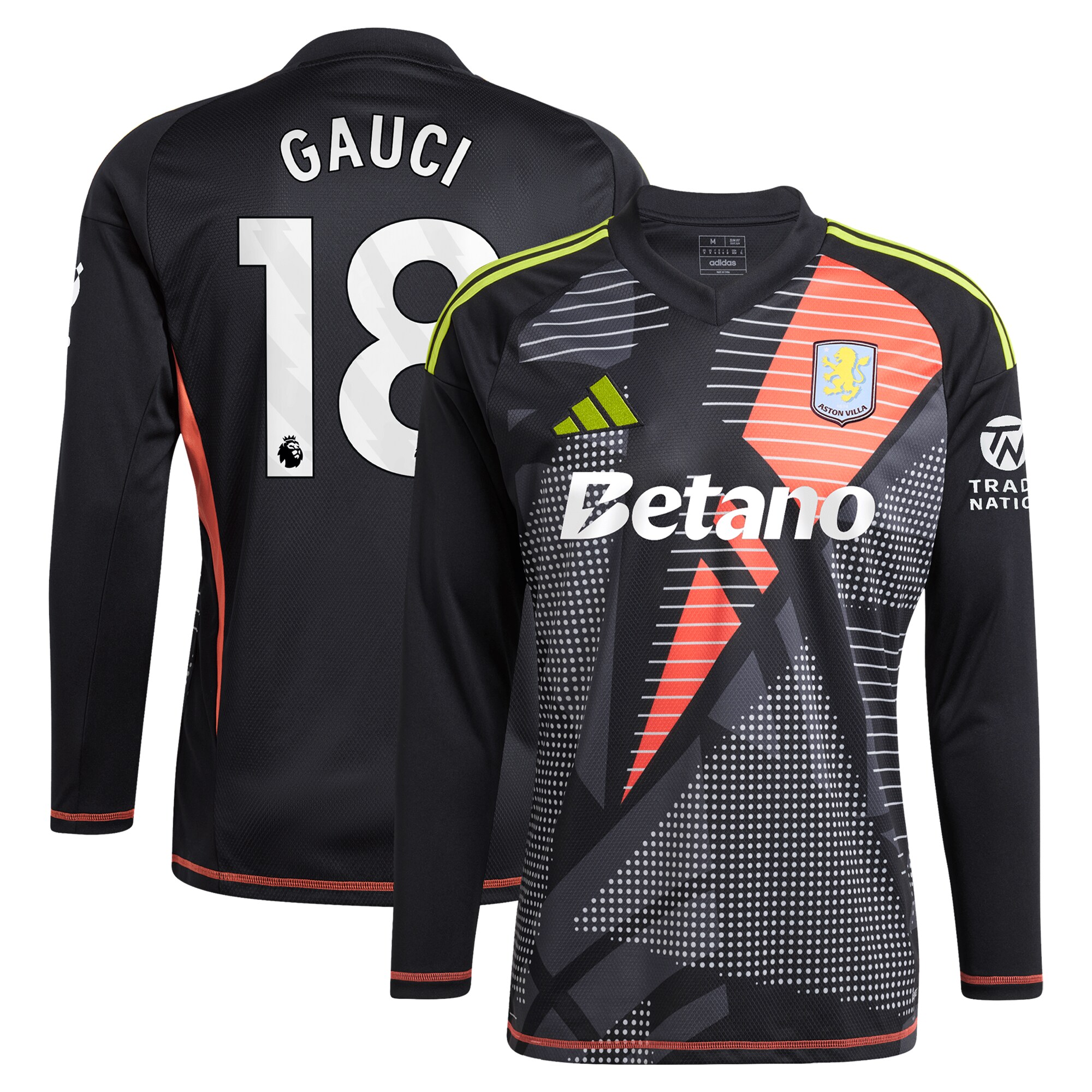 aston villa adidas goalkeeper shirt 2024-25 – long sleeve with gauci 18 printing – 202028940 Collection | Aston Villa Shirts and Official Gear